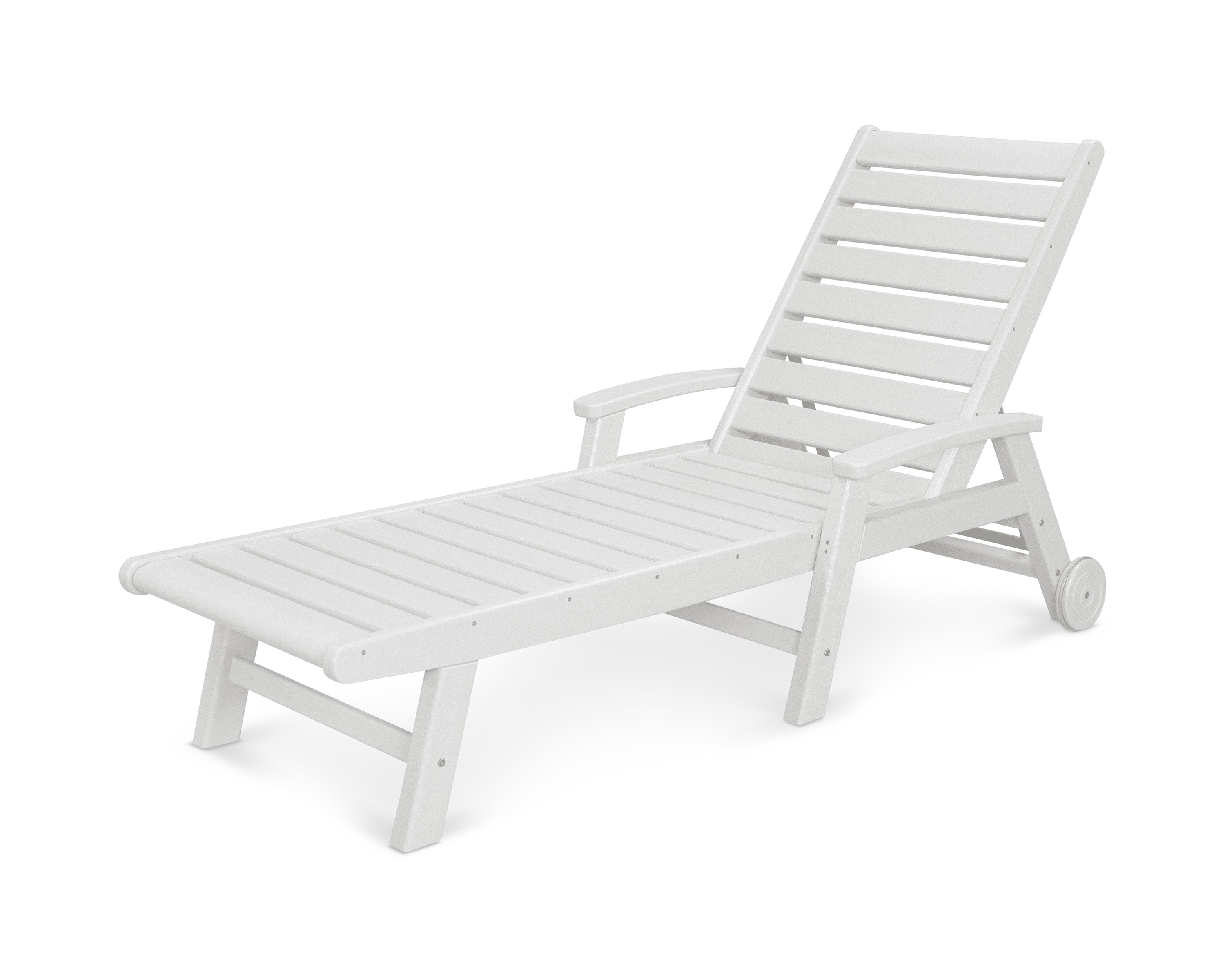 Signature Chaise with Wheels in White