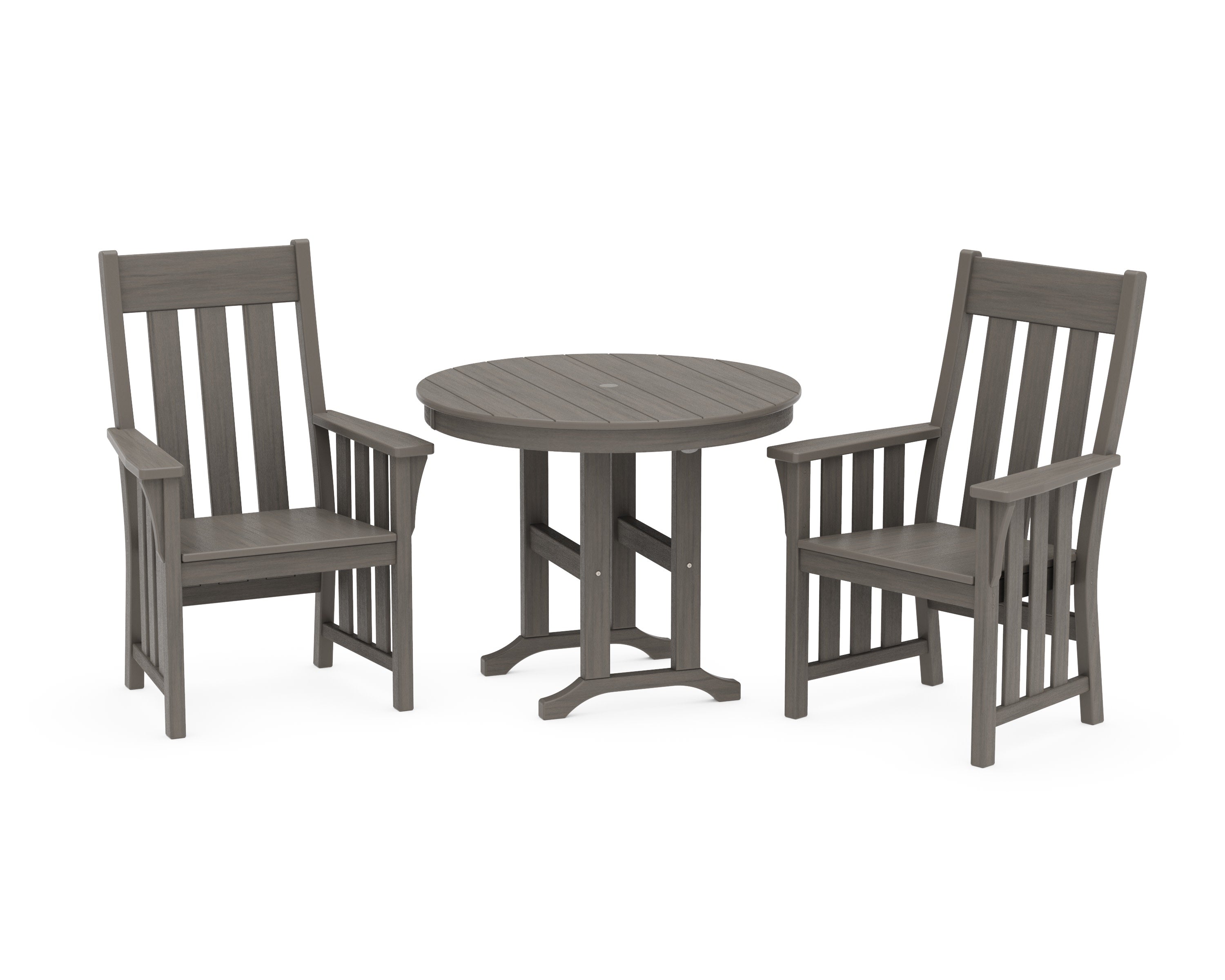 Acadia 3-Piece Farmhouse Dining Set in Driftwood