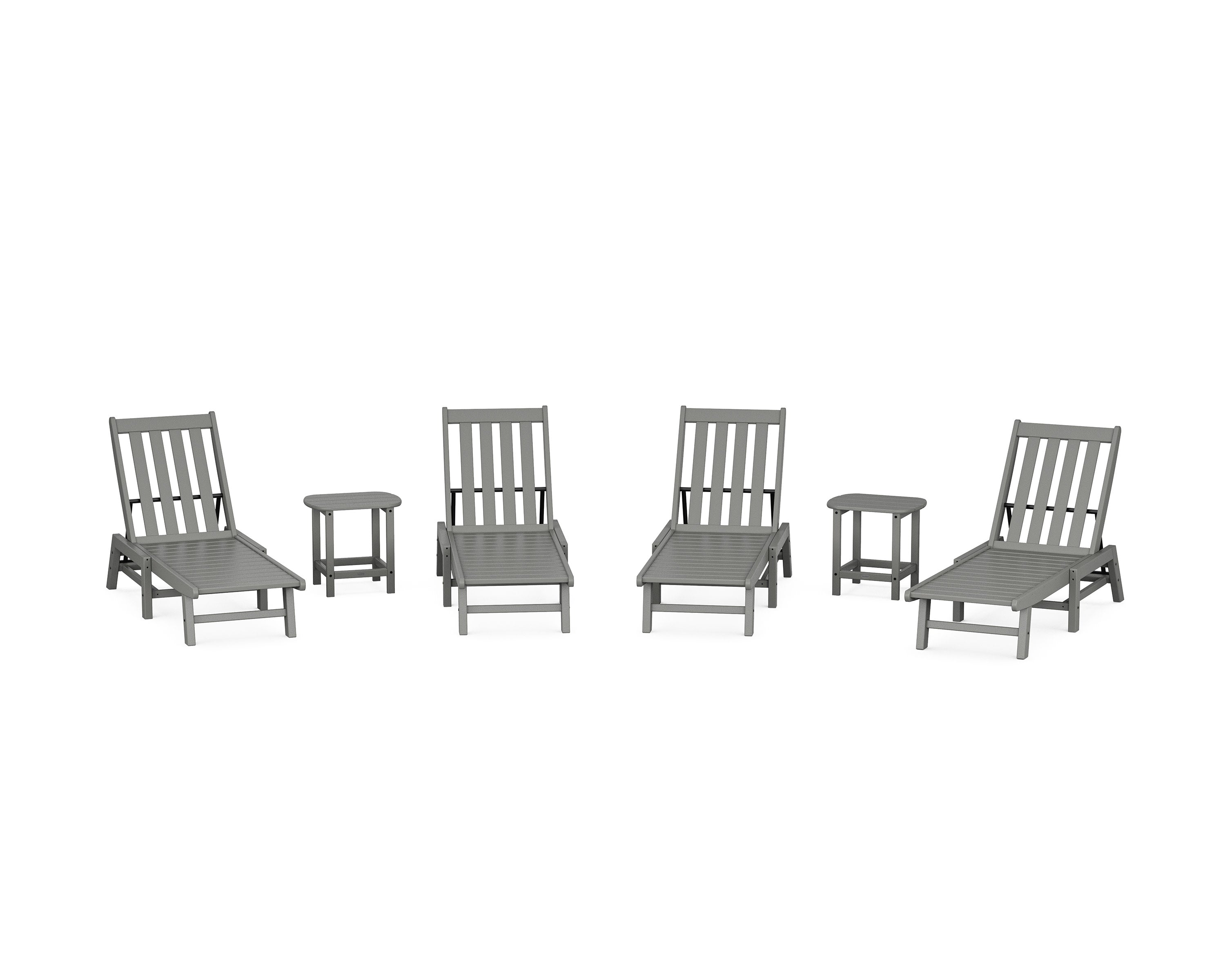 Vineyard 6-Piece Chaise Set in Slate Grey