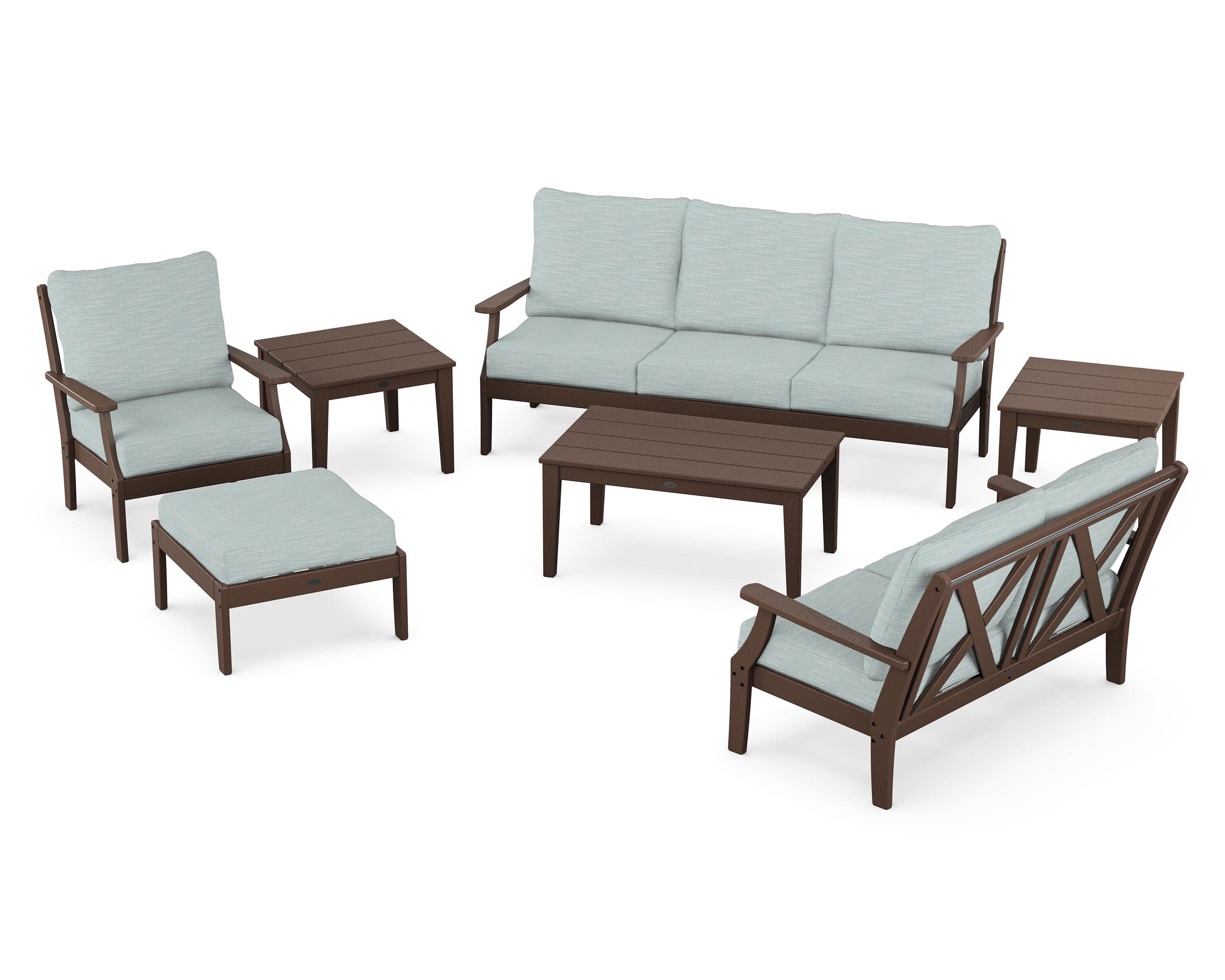 Braxton 7-Piece Deep Seating Set in Mahogany / Soothe Mist