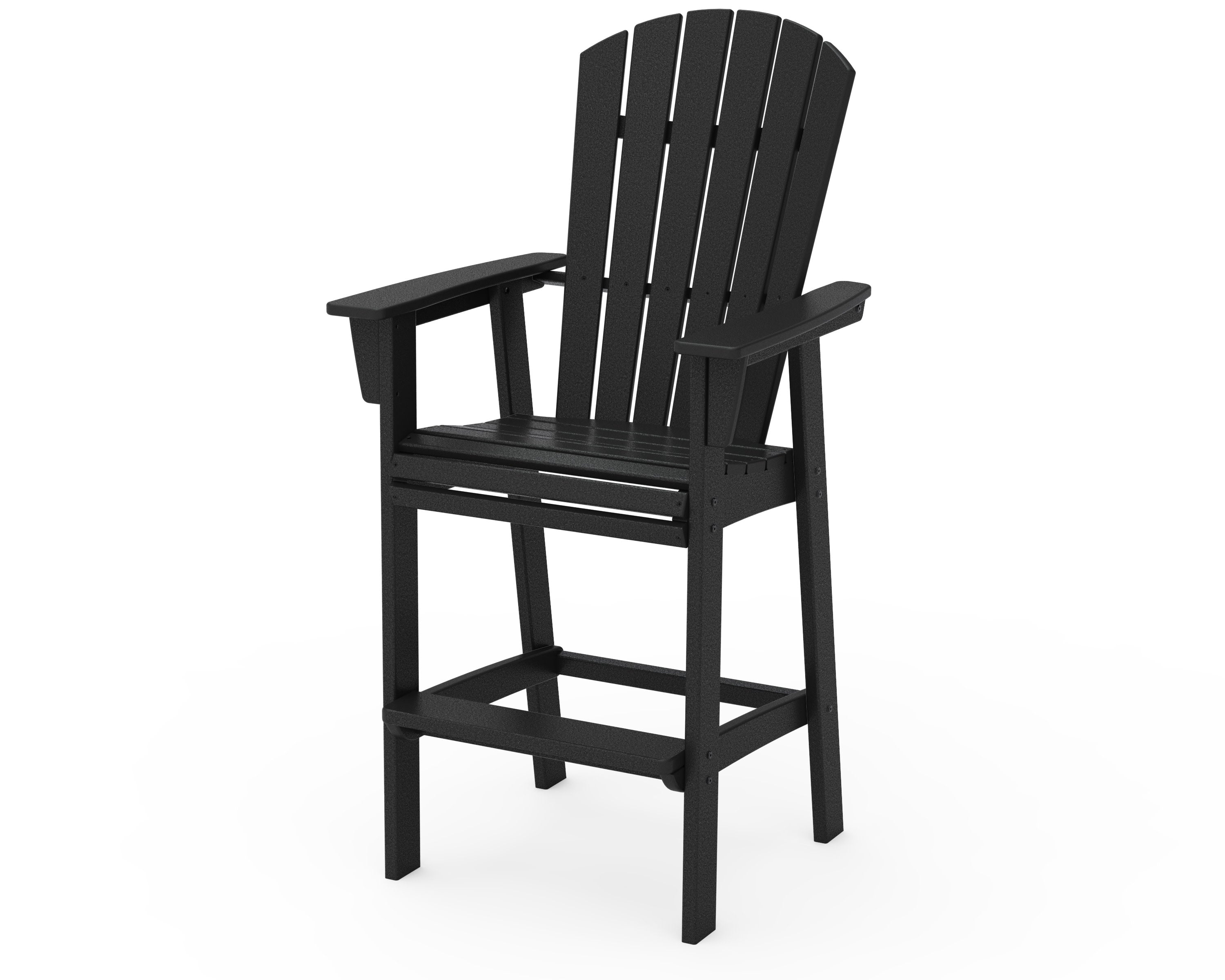 Nautical Curveback Adirondack Bar Chair in Black
