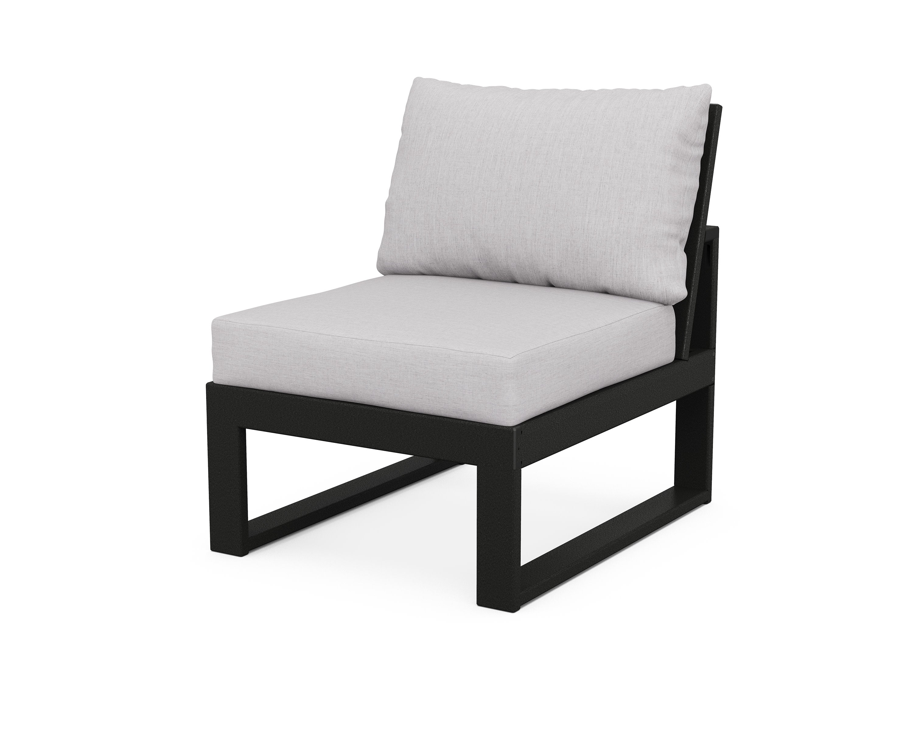 Modular Armless Chair in Black / Granite