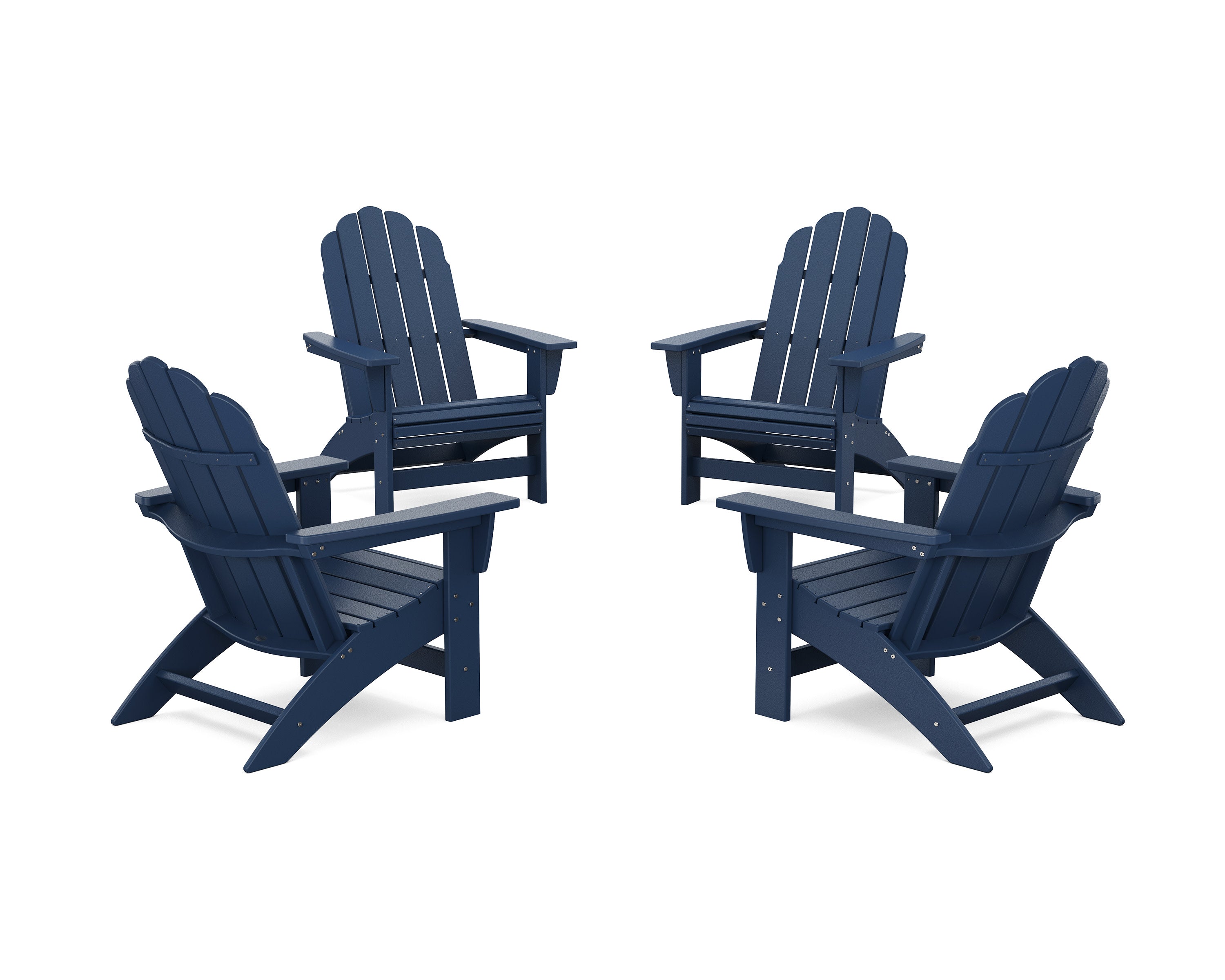 4-Piece Vineyard Grand Adirondack Chair Conversation Set in Navy