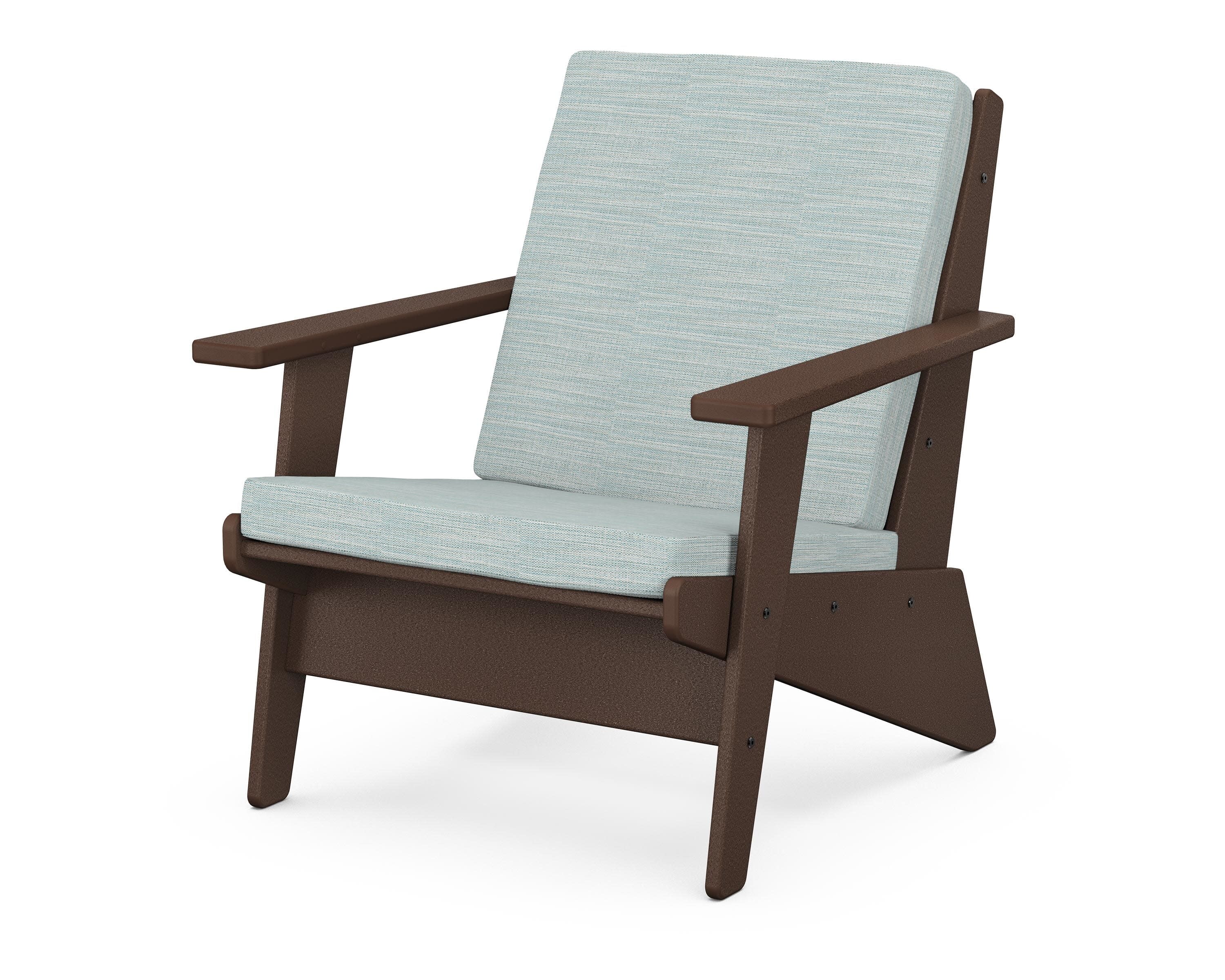 Riviera Modern Lounge Chair in Mahogany / Soothe Mist