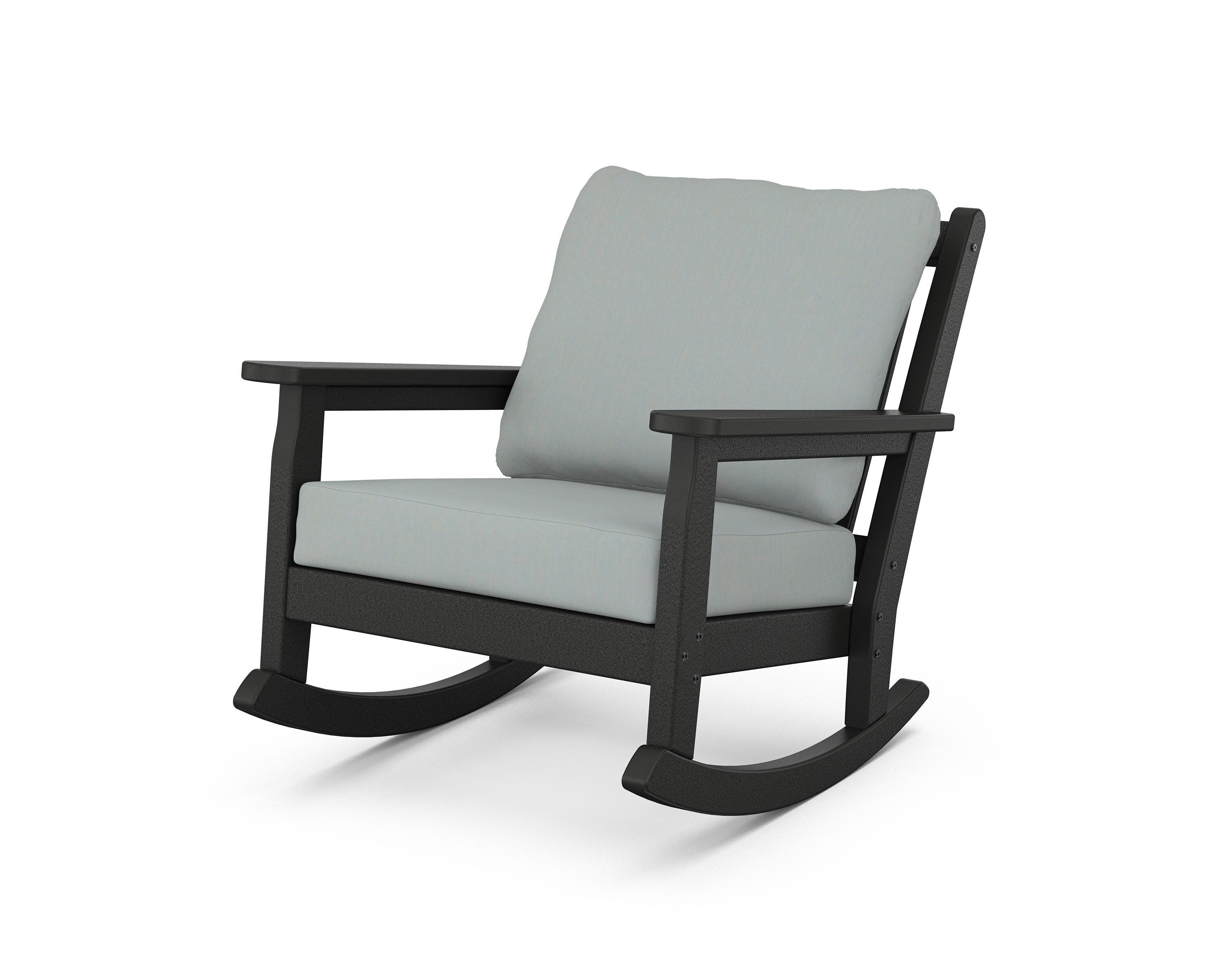Chippendale Deep Seating Rocking Chair in Black / Spa