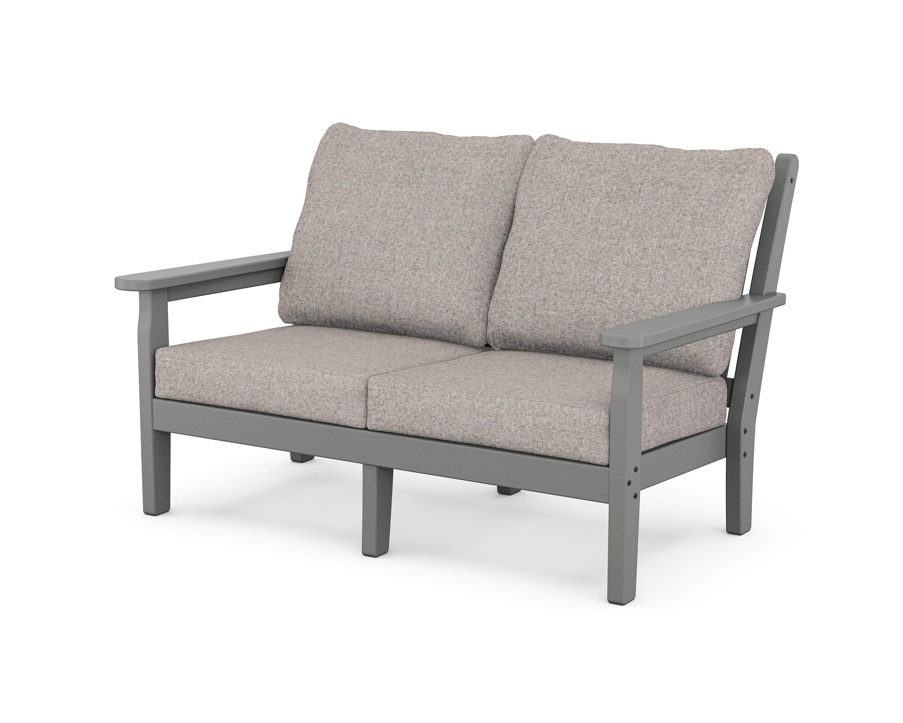 Chippendale Deep Seating Loveseat in Slate Grey / Weathered Tweed