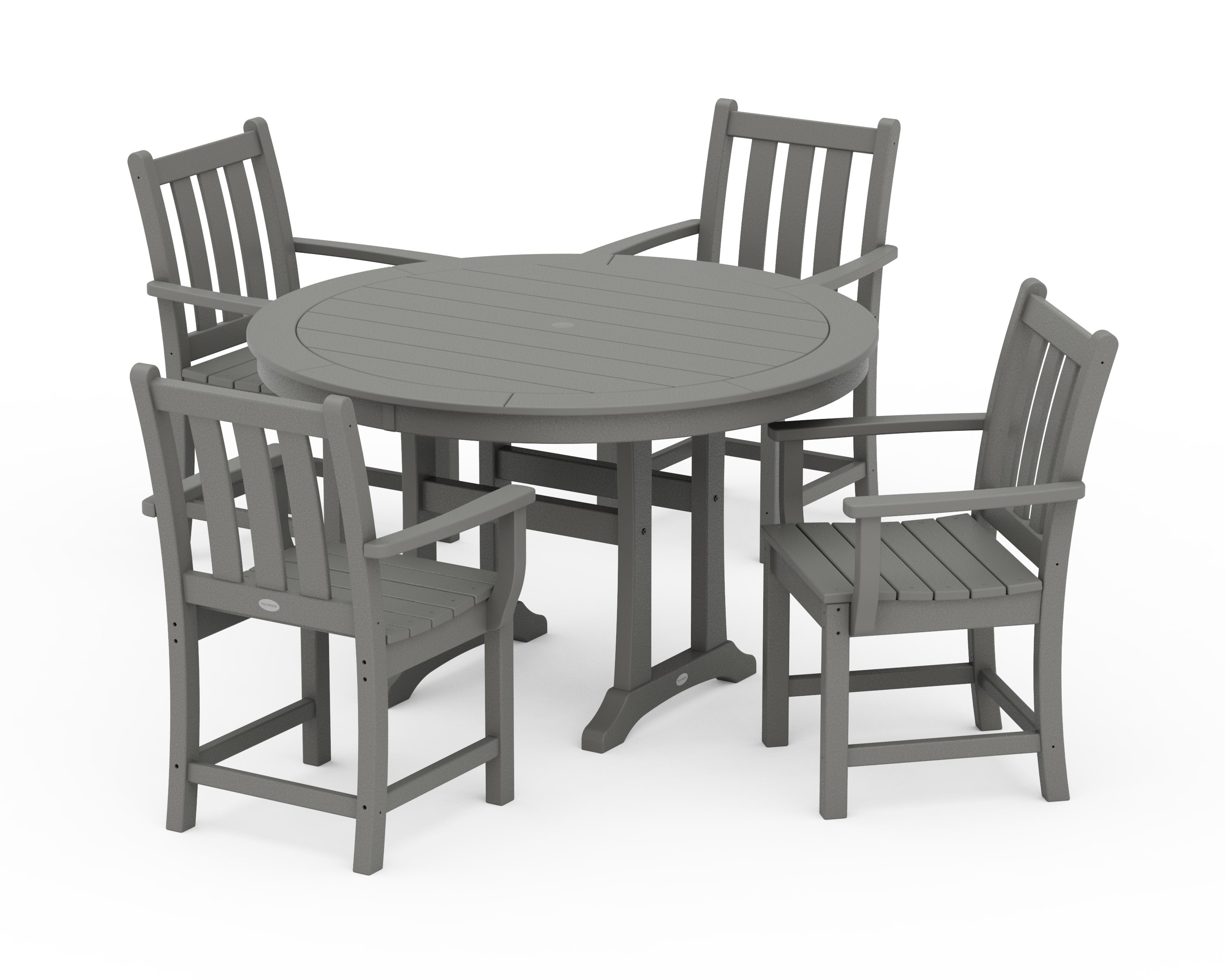 Traditional Garden 5-Piece Round Dining Set with Trestle Legs
