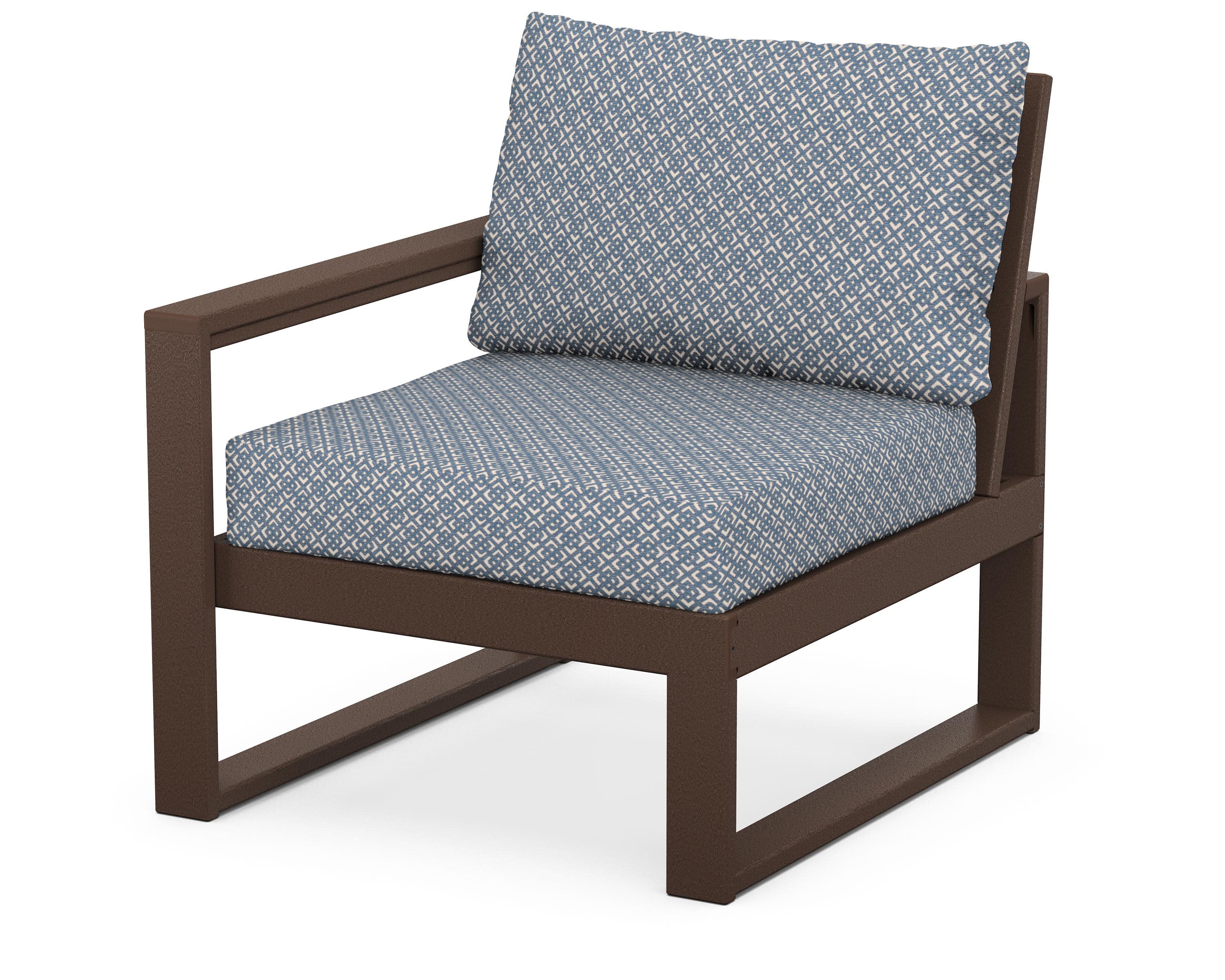 EDGE Modular Left Arm Chair in Mahogany / Hopscotch