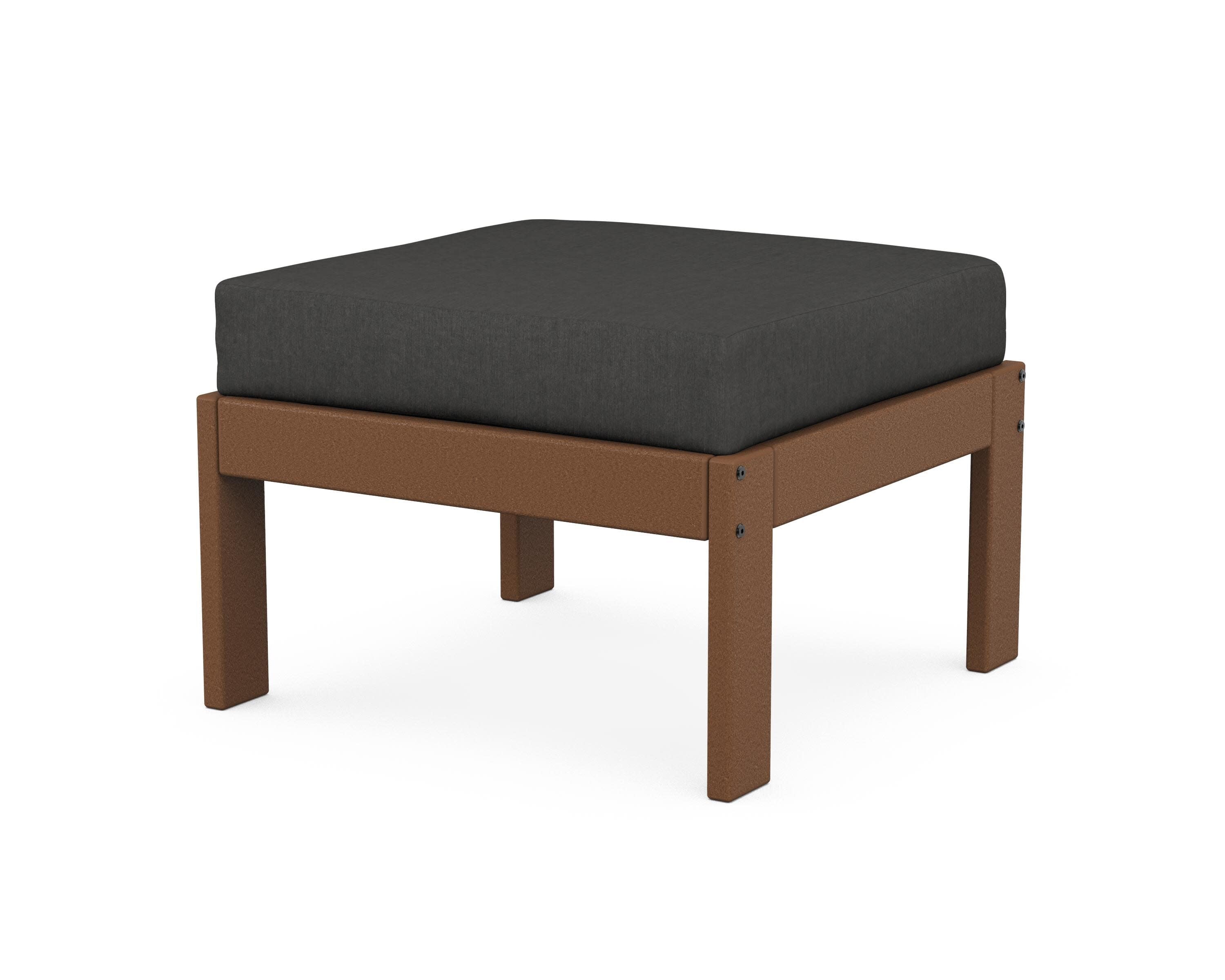 Vineyard Modular Ottoman in Teak / Spectrum Carbon