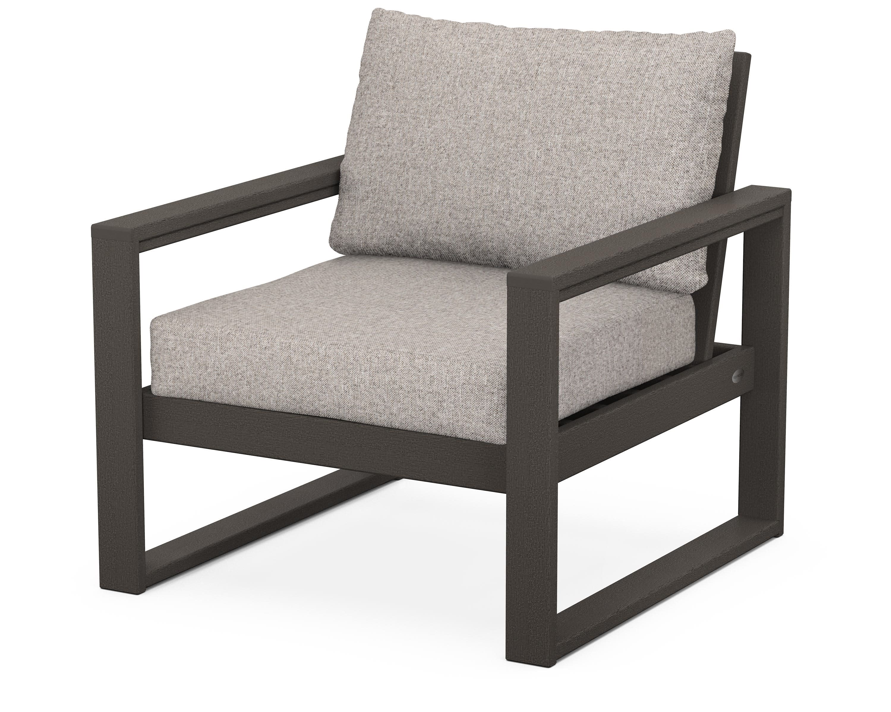 EDGE Club Chair in Vintage Coffee / Weathered Tweed