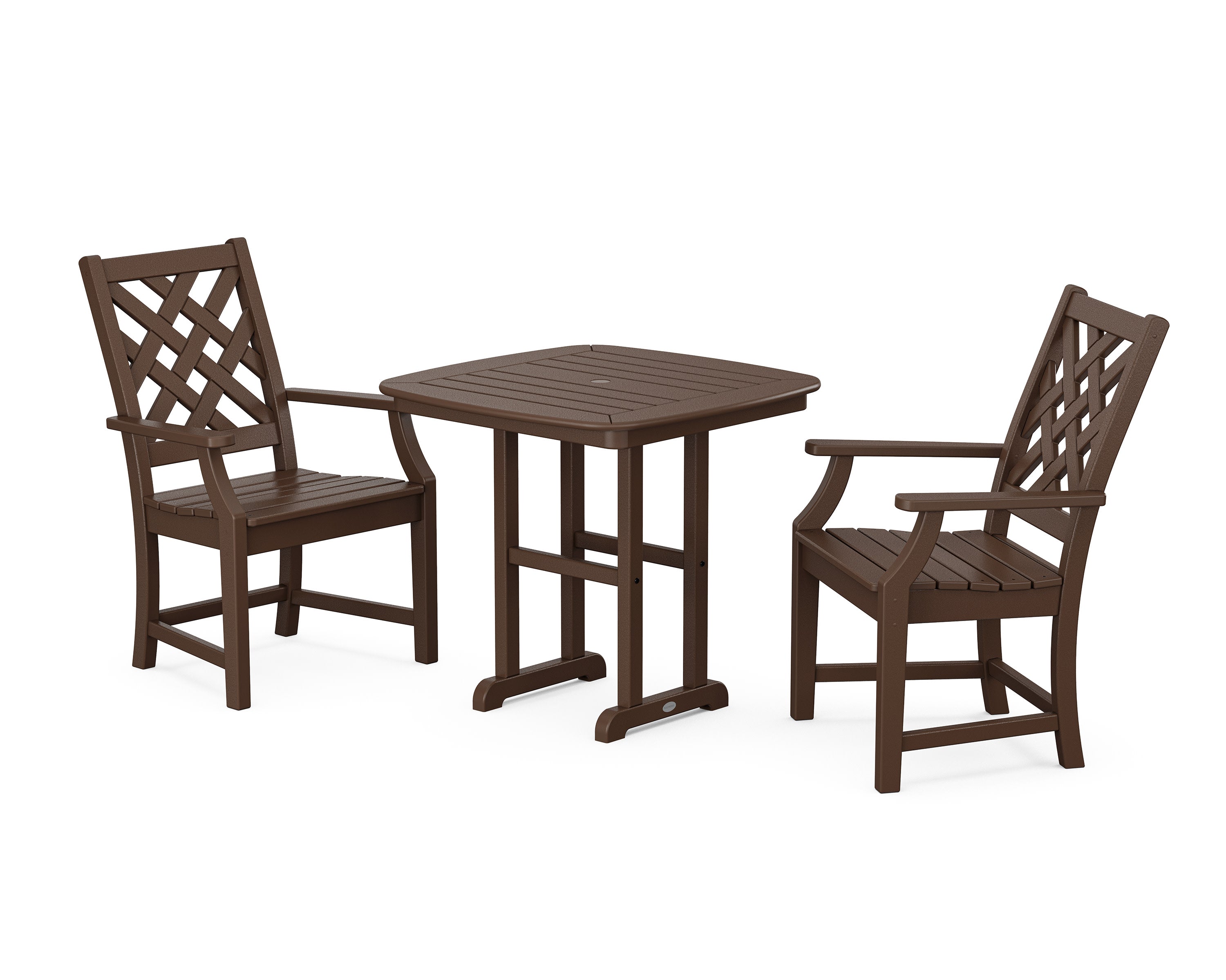 Wovendale 3-Piece Dining Set in Mahogany