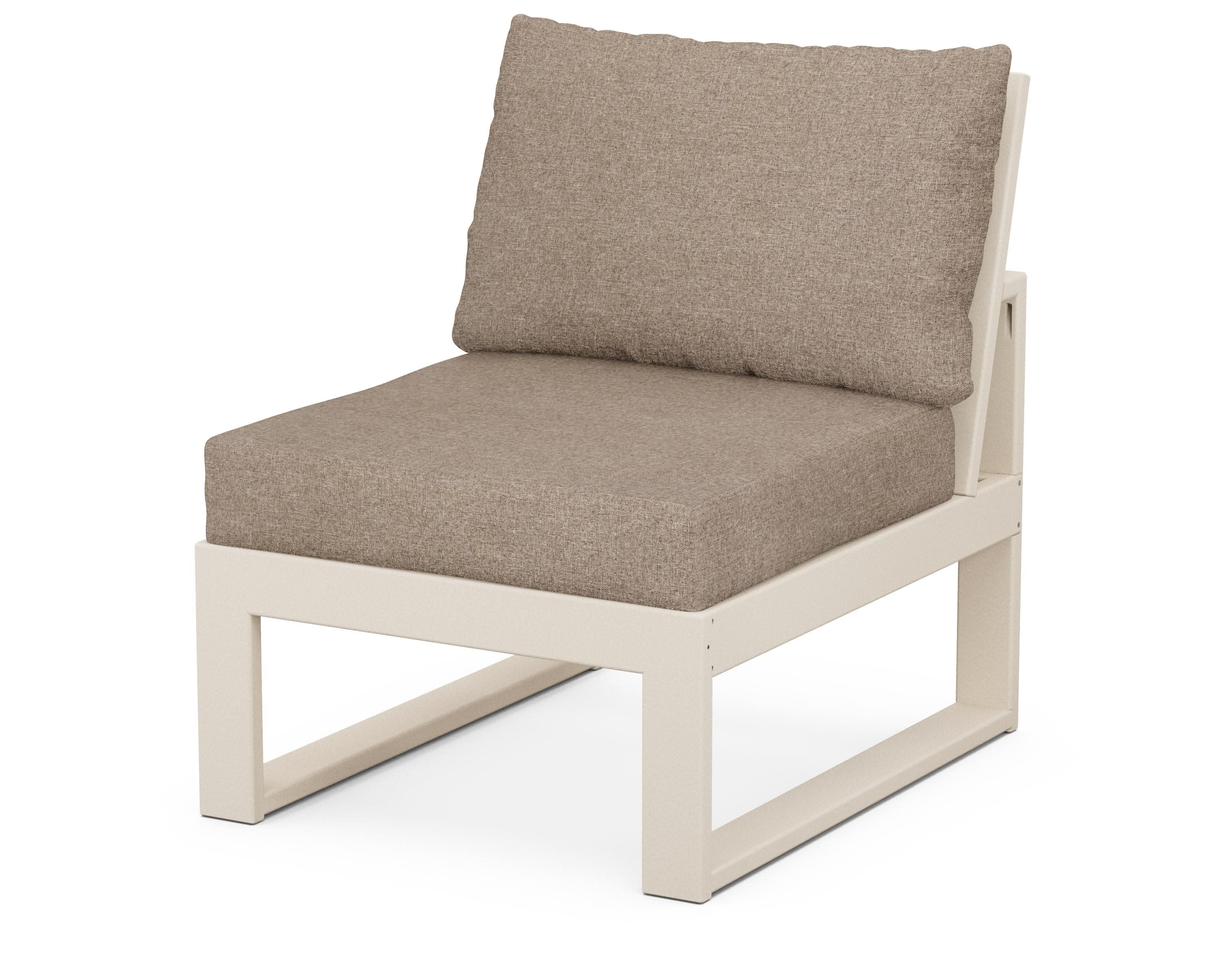Modular Armless Chair in Sand / Spiced Burlap