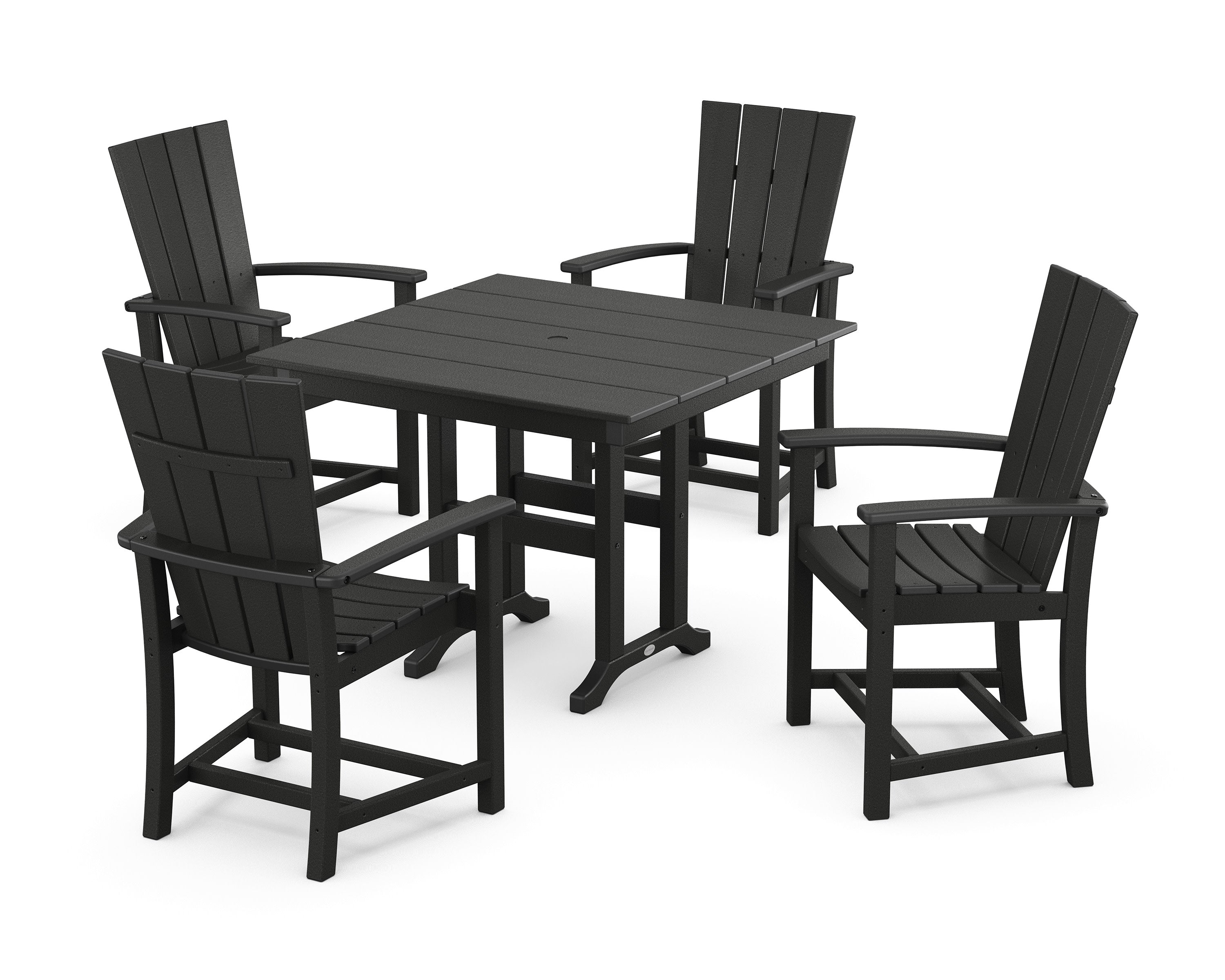 Quattro 5-Piece Farmhouse Dining Set in Black