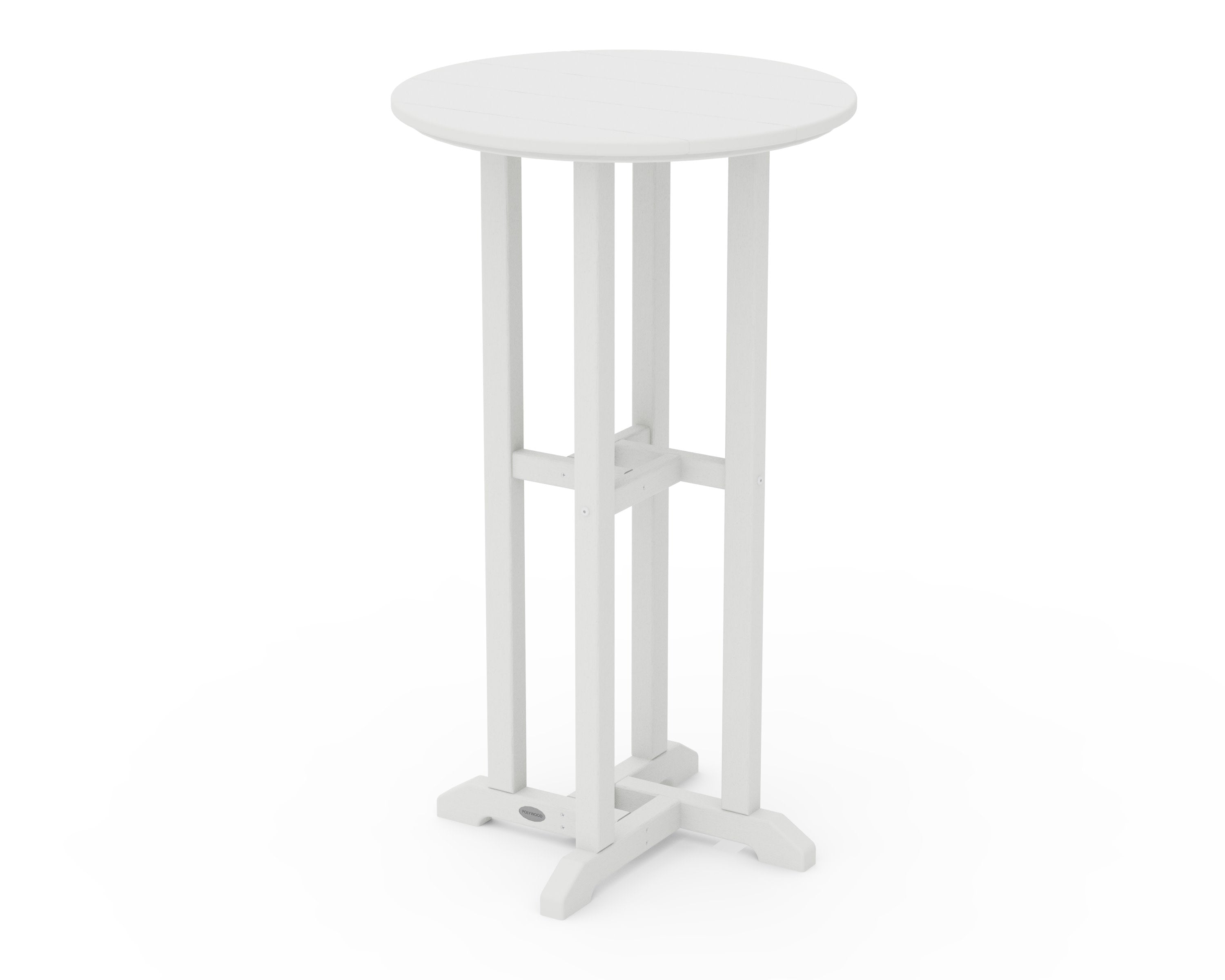 24" Round Farmhouse Bar Bistro Table in Vintage White