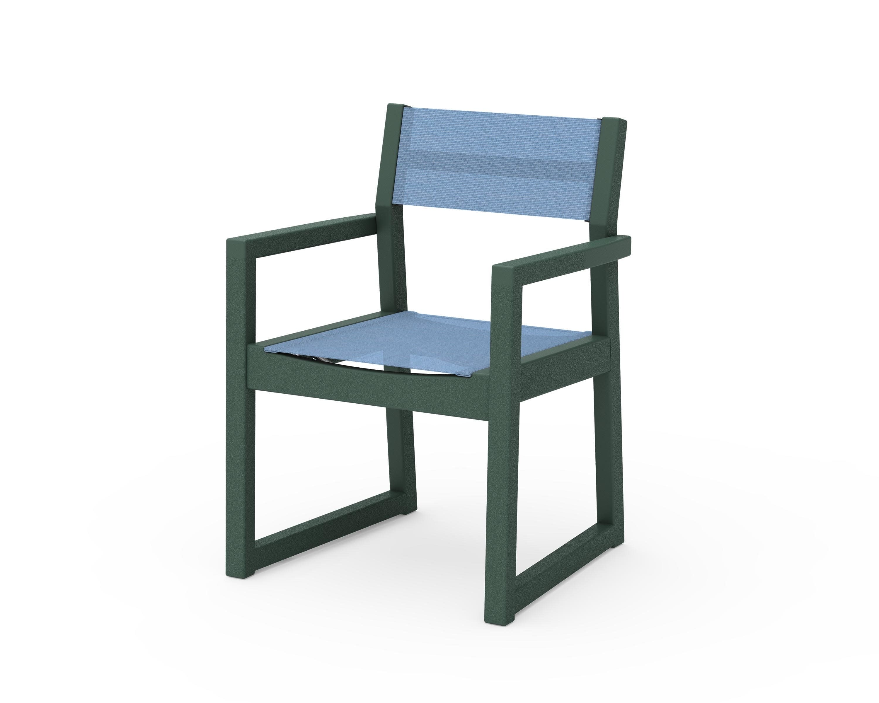 EDGE Sling Dining Arm Chair in Green / Poolside Sling