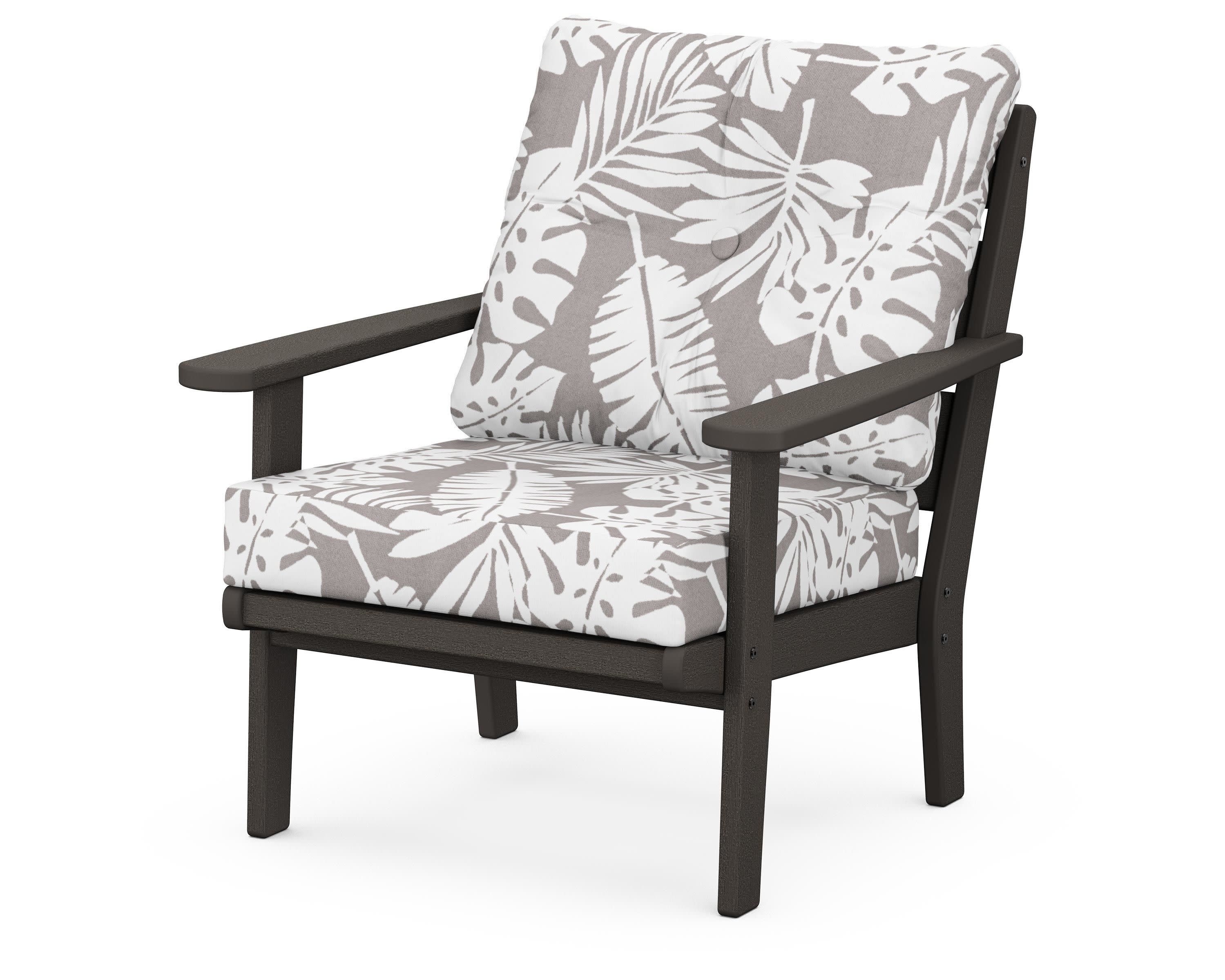 Lakeside Deep Seating Chair in Vintage Coffee / Leaf Grey Mist