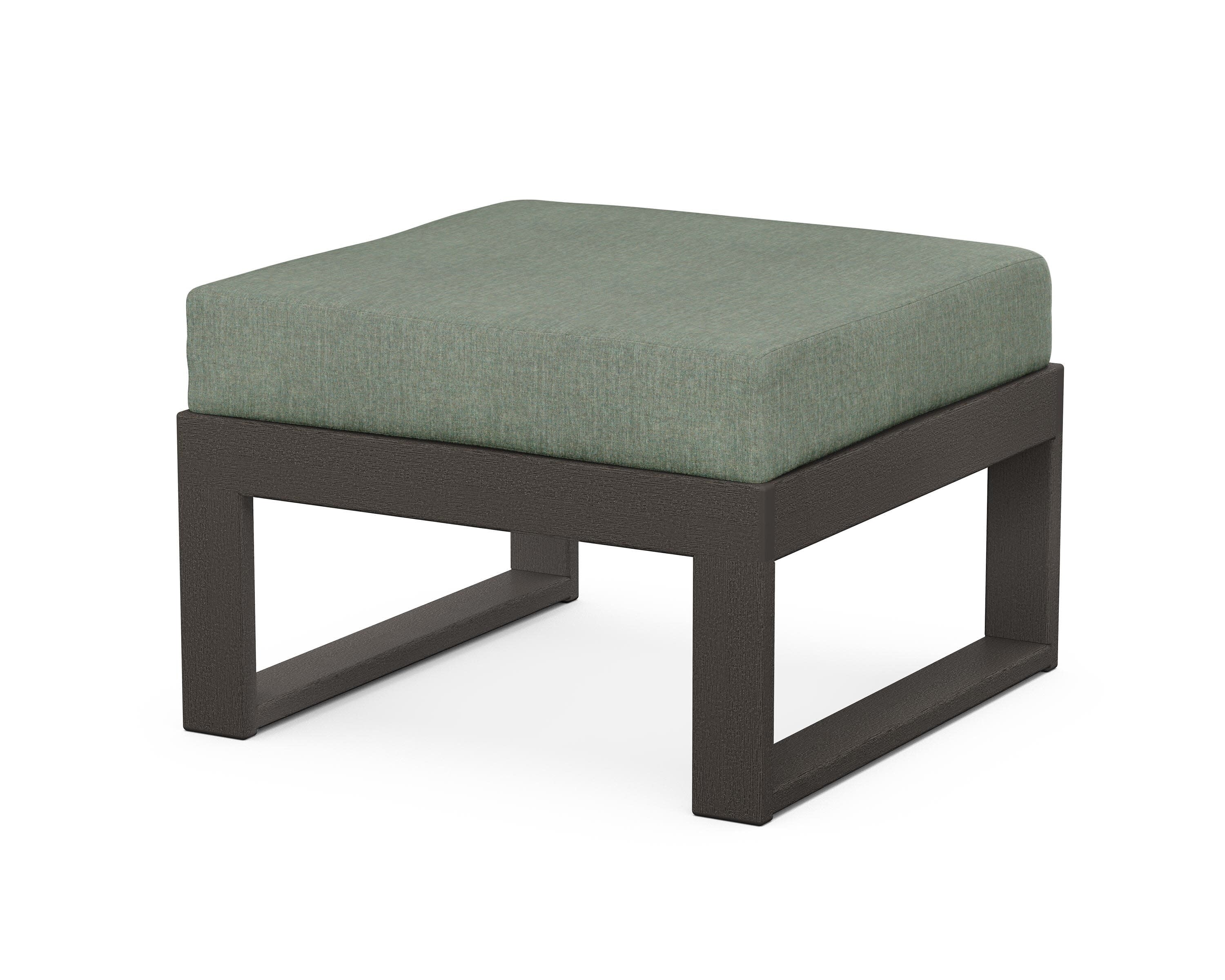 Modular Ottoman - Modern in Vintage Coffee / Cast Sage