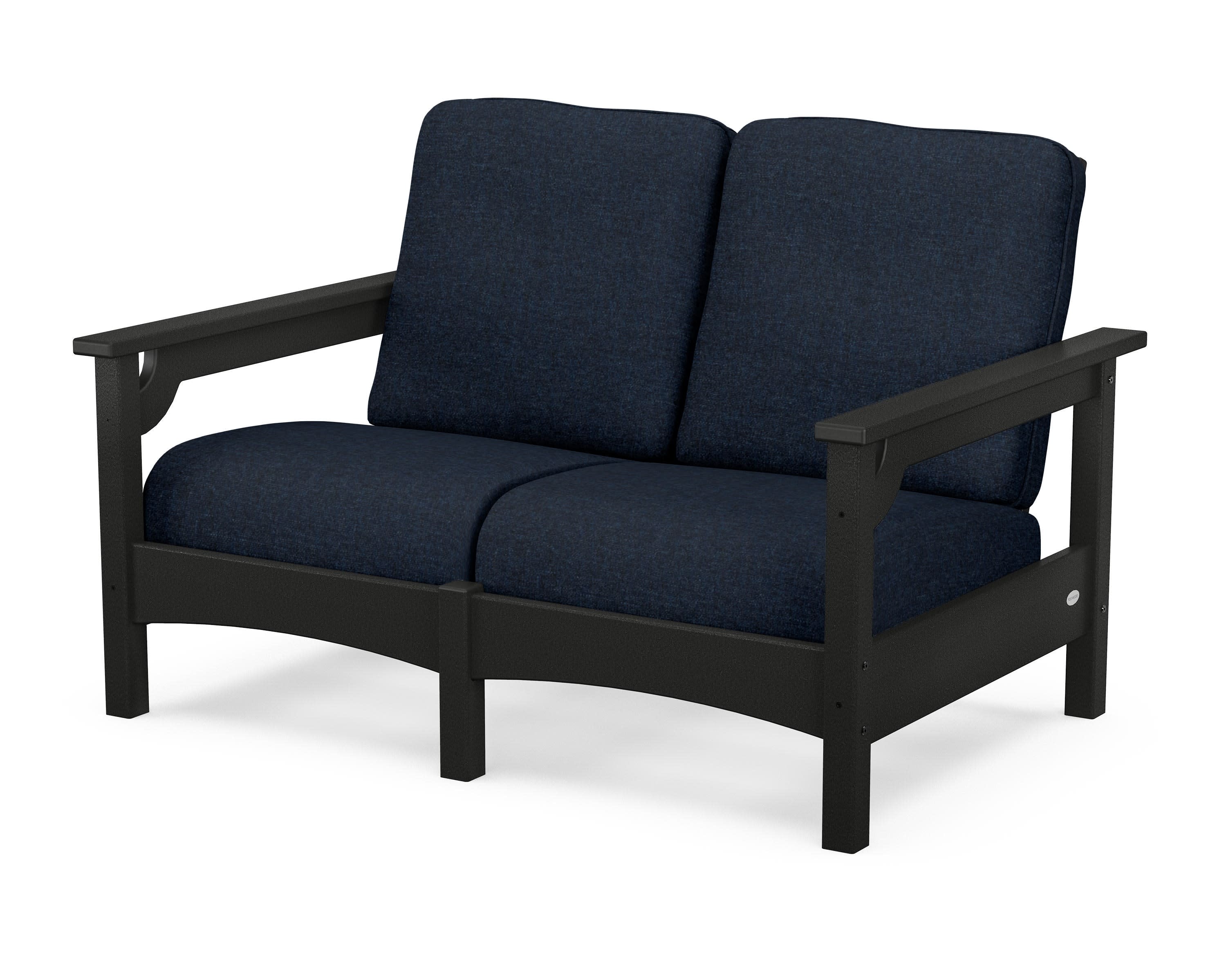Club Loveseat in Black / Marine Indigo