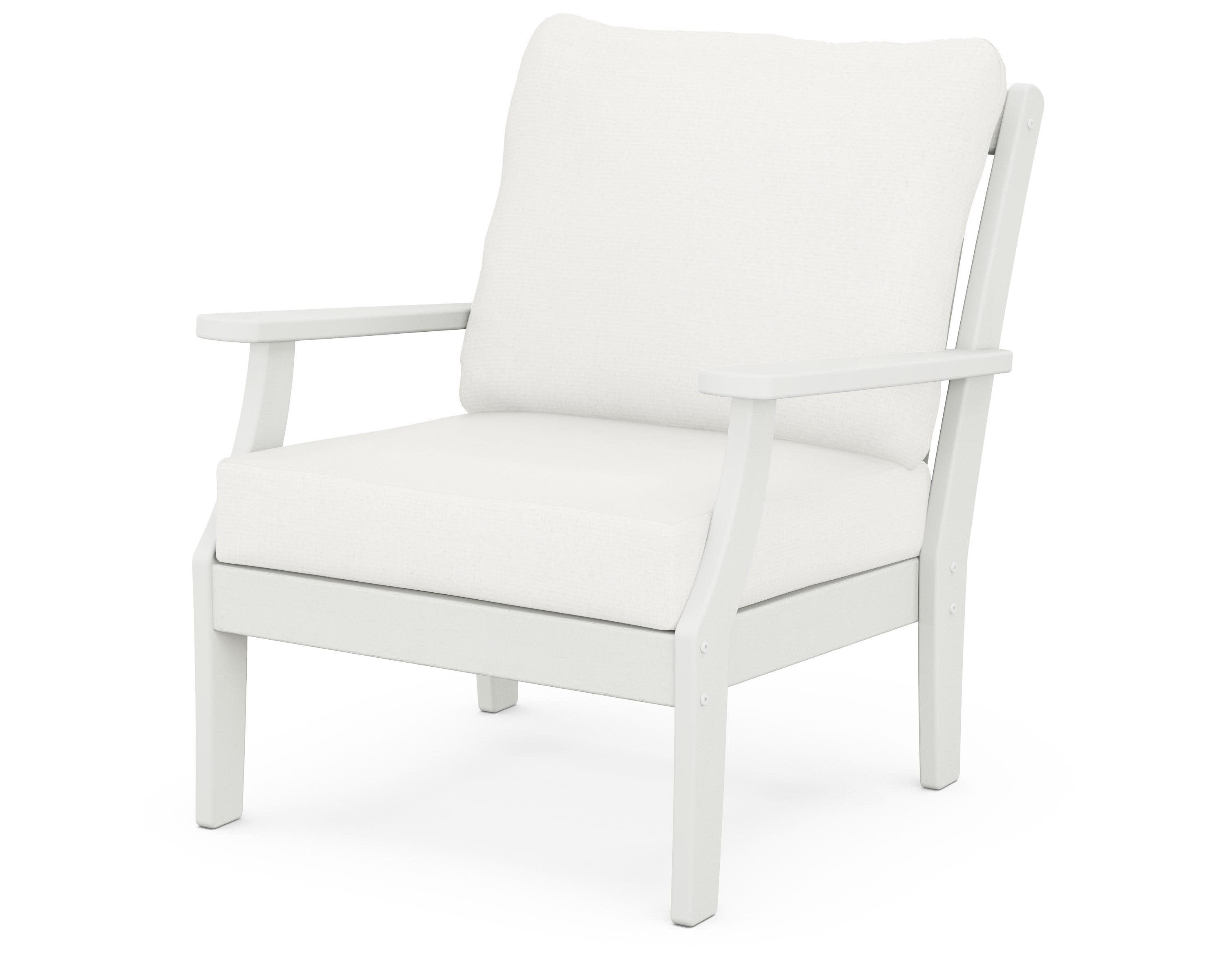 Braxton Deep Seating Chair in Vintage White / Natural Linen