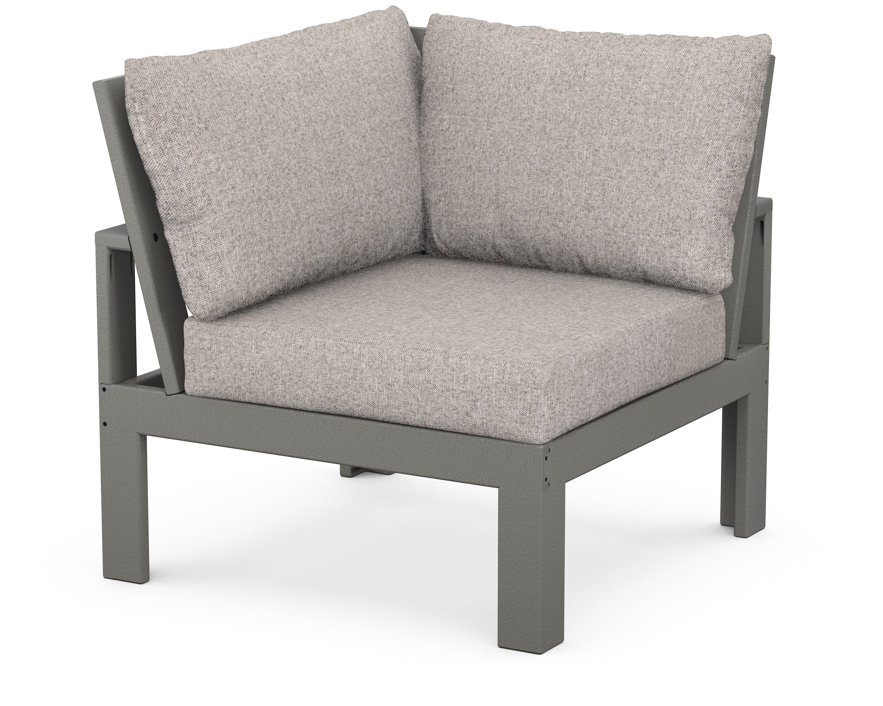 Modular Corner Chair in Slate Grey / Weathered Tweed