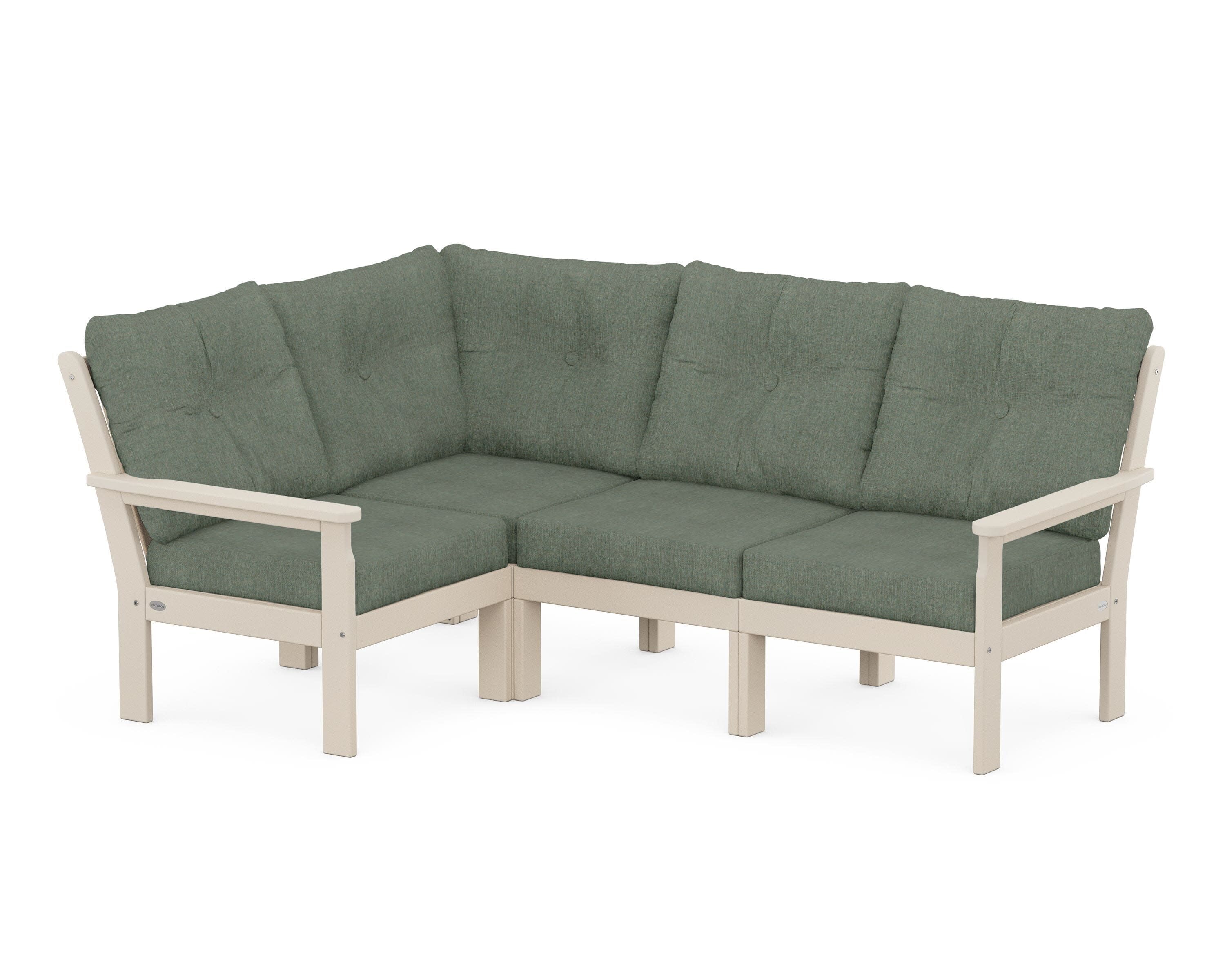 Vineyard 4-Piece Sectional in Sand / Cast Sage
