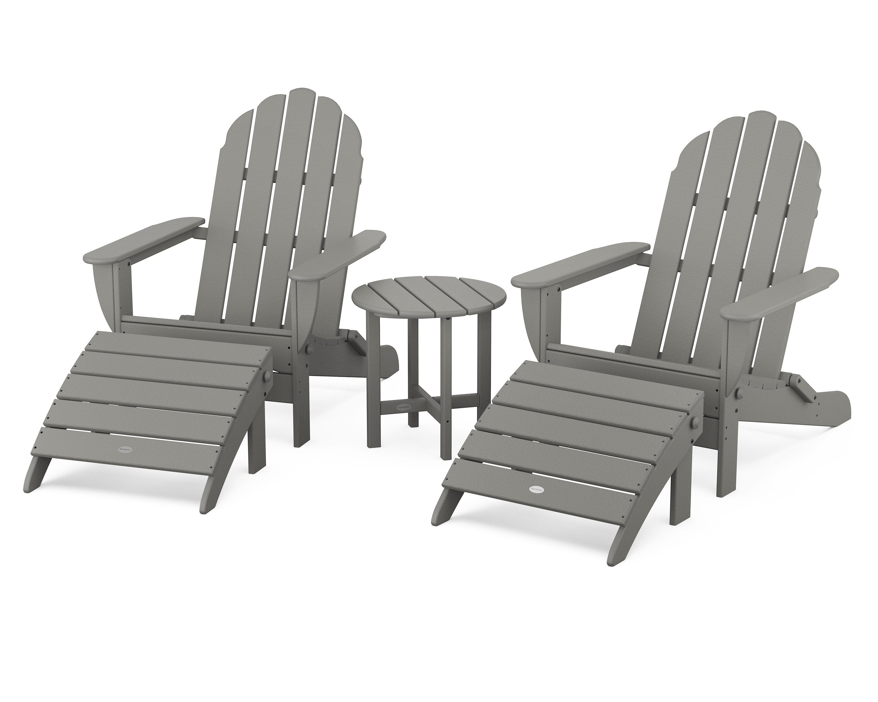 Classic Oversized Adirondack 5-Piece Casual Set in Slate Grey