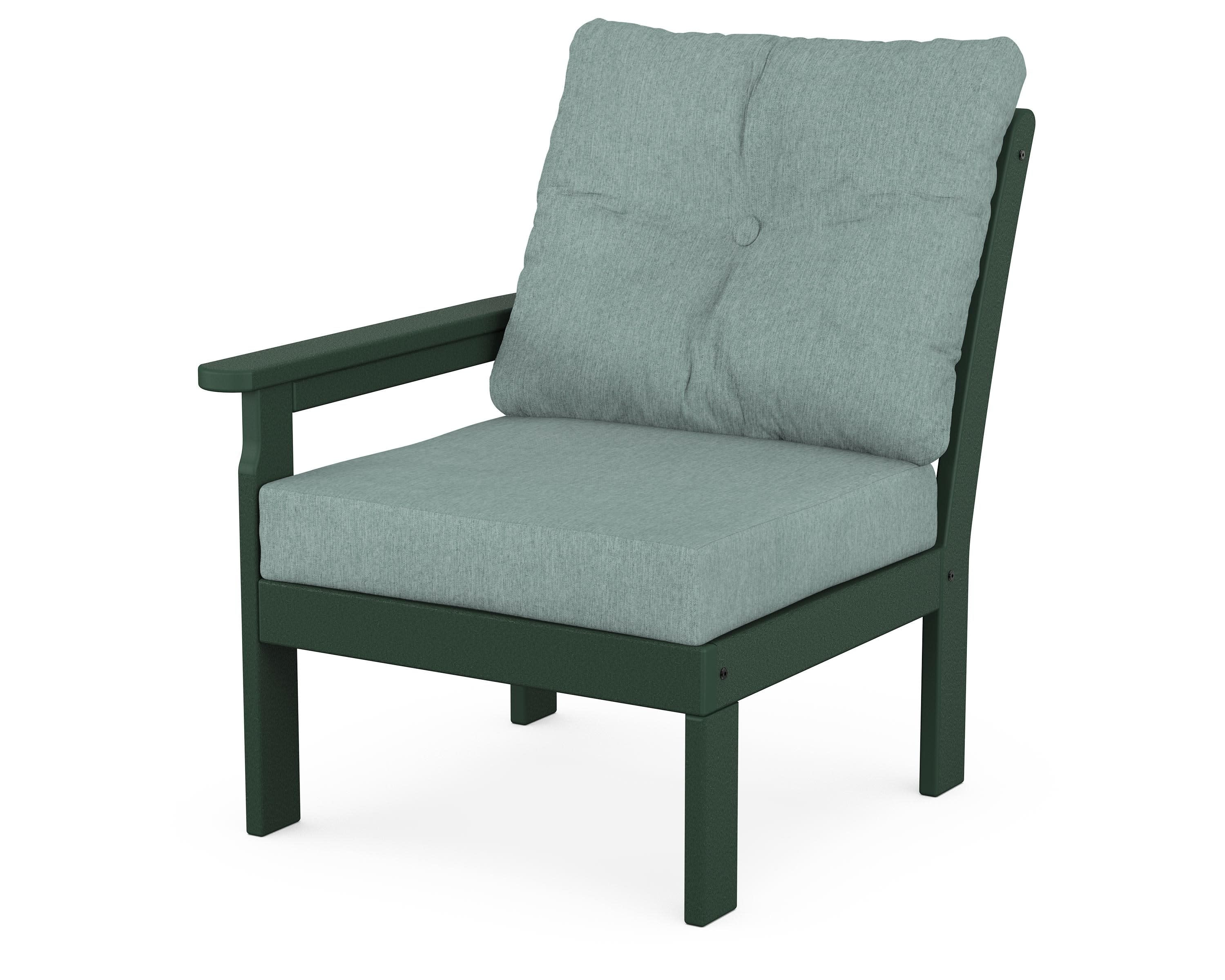 Vineyard Modular Left Arm Chair in Green / Glacier Spa