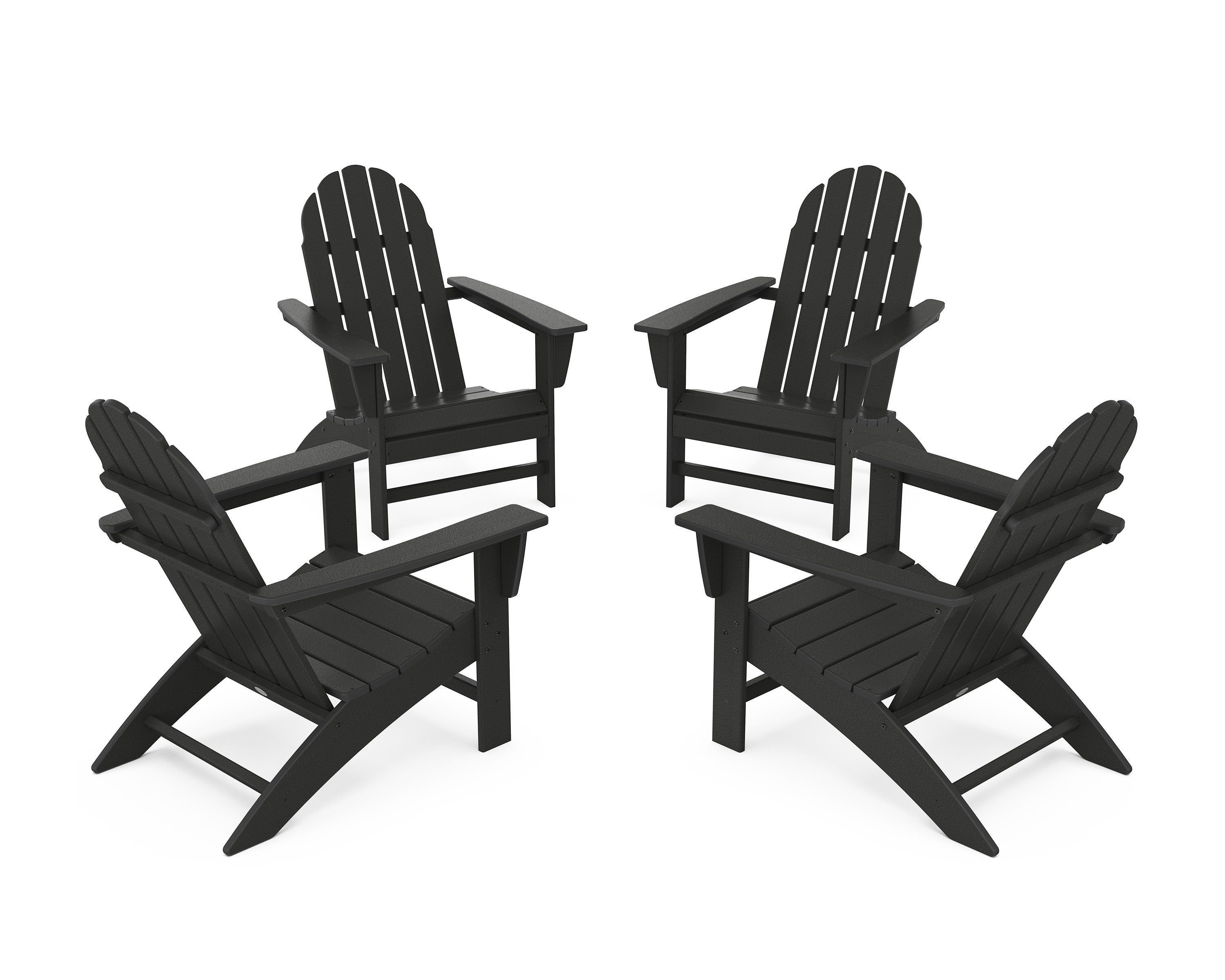Vineyard 4-Piece Adirondack Conversation Set in Black