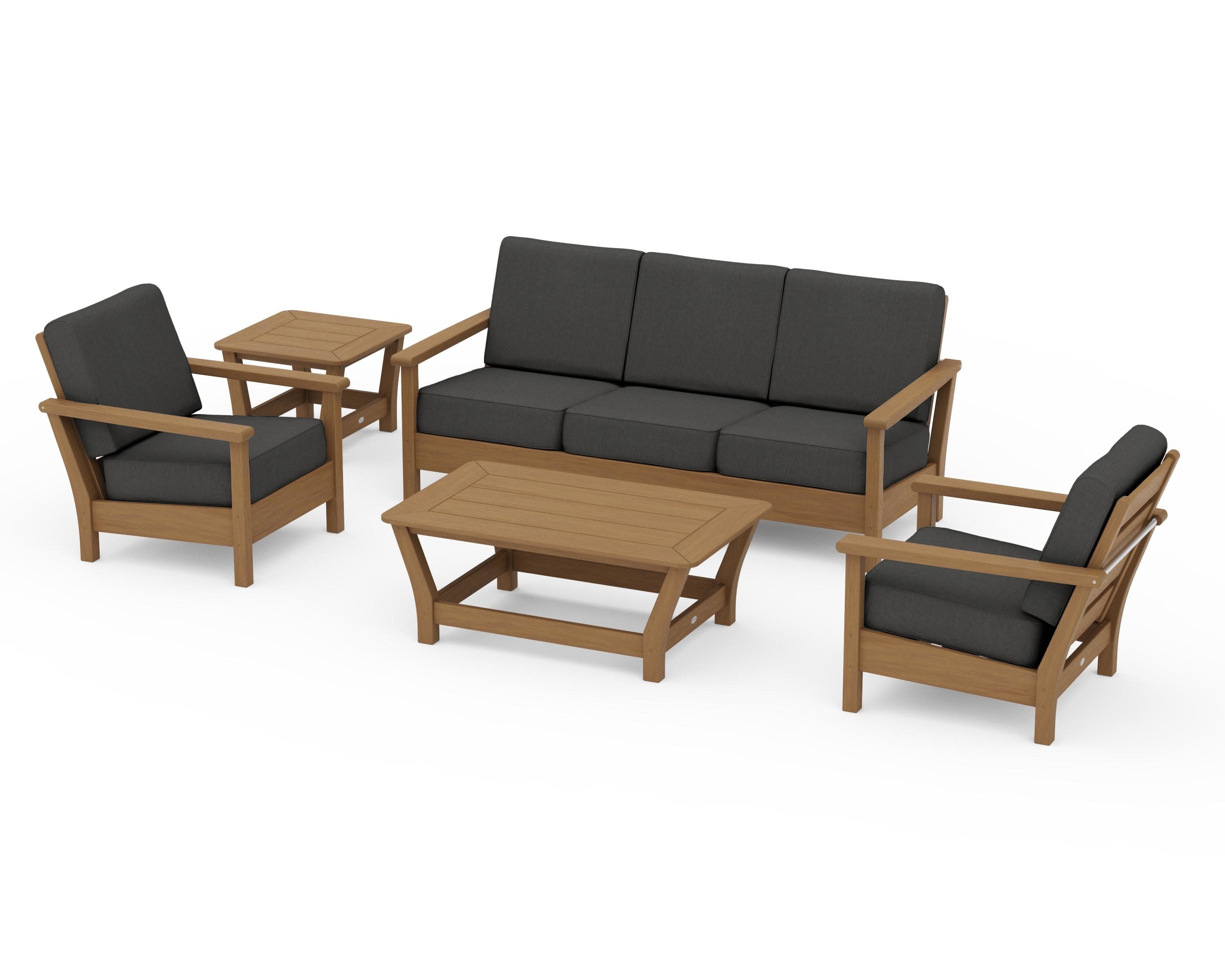 Harbour 5-Piece Deep Seating Set in Natural / Spectrum Carbon