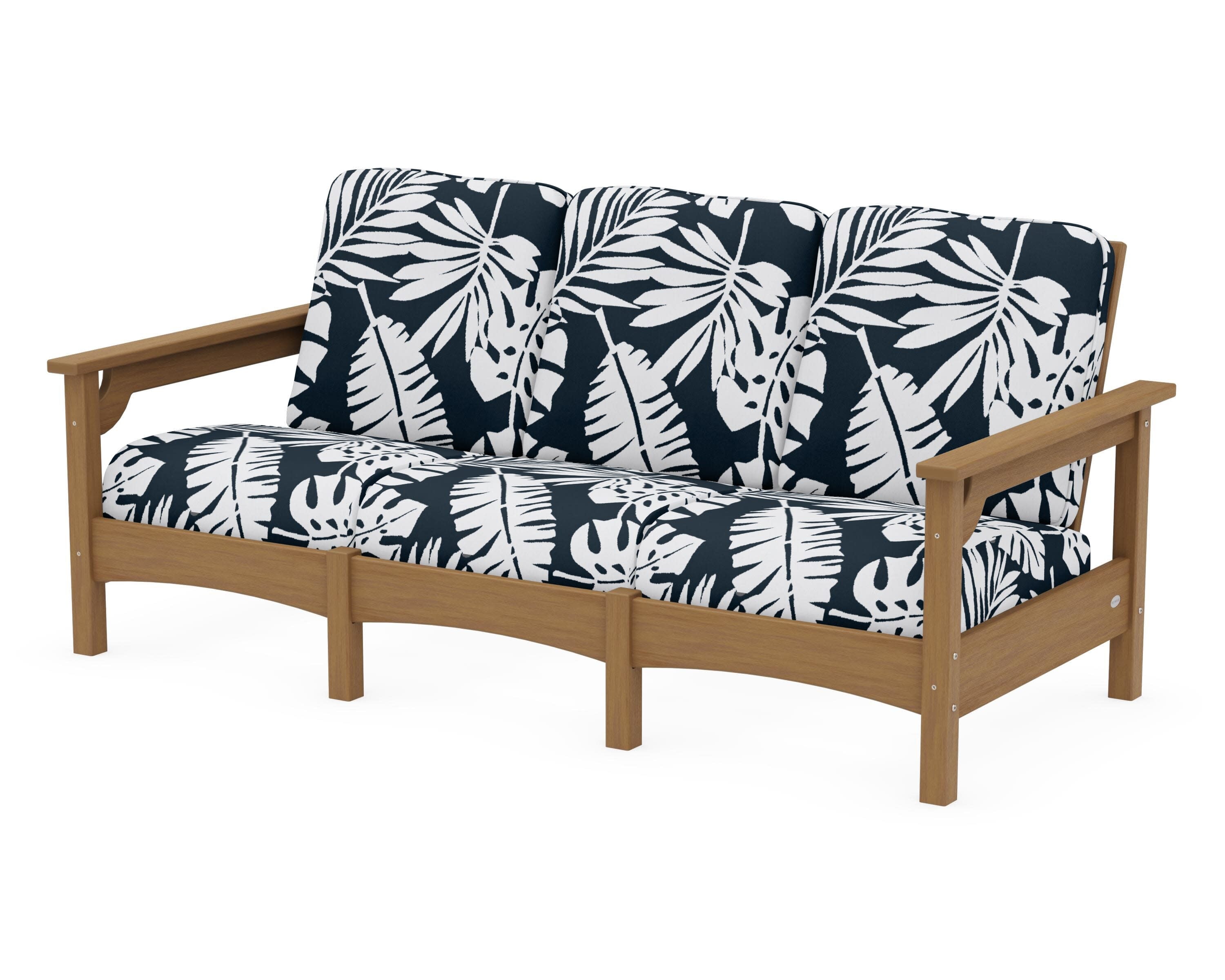 Club Sofa in Natural / Leaf Marine Indigo