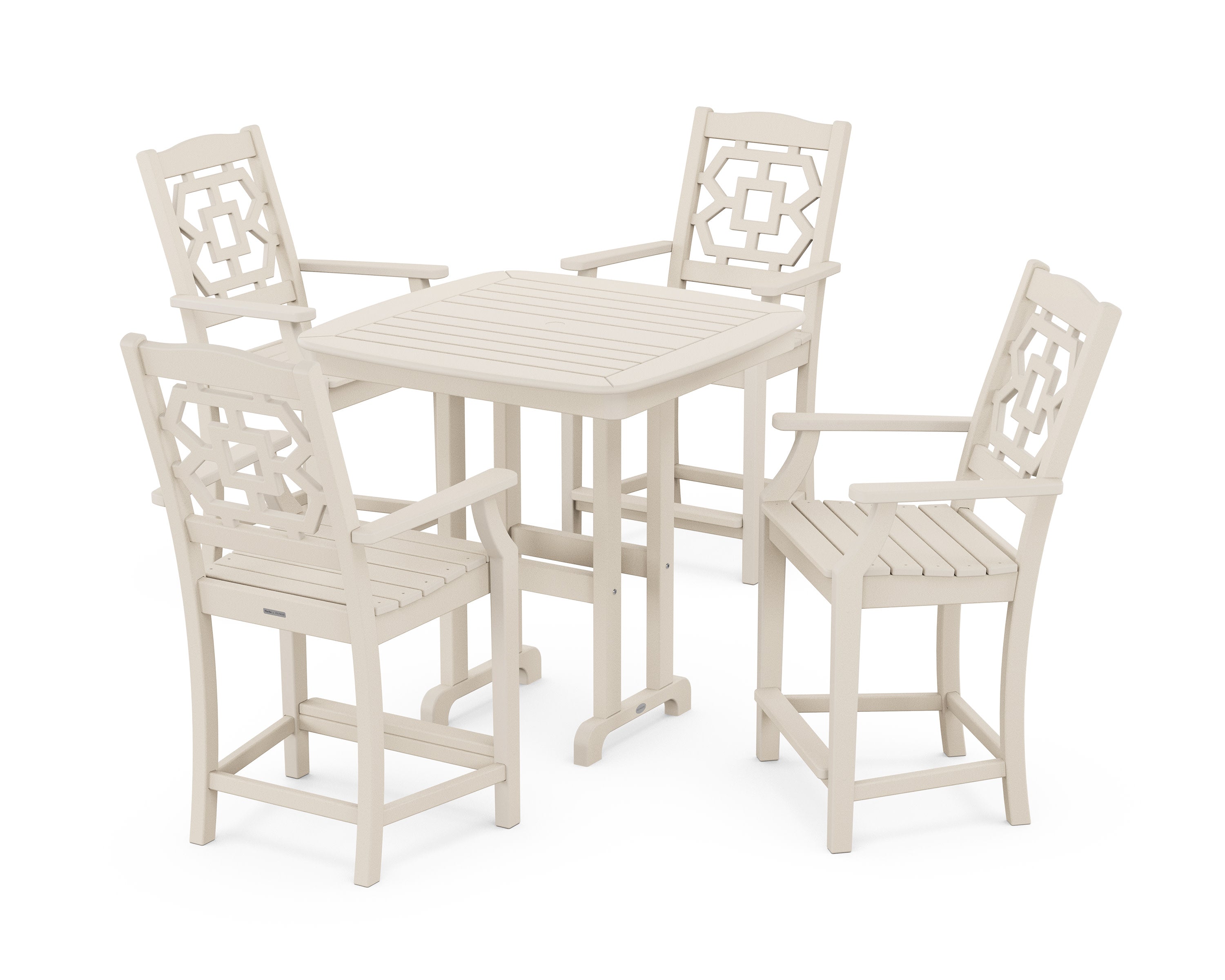 Chinoiserie 5-Piece Counter Set in Sand