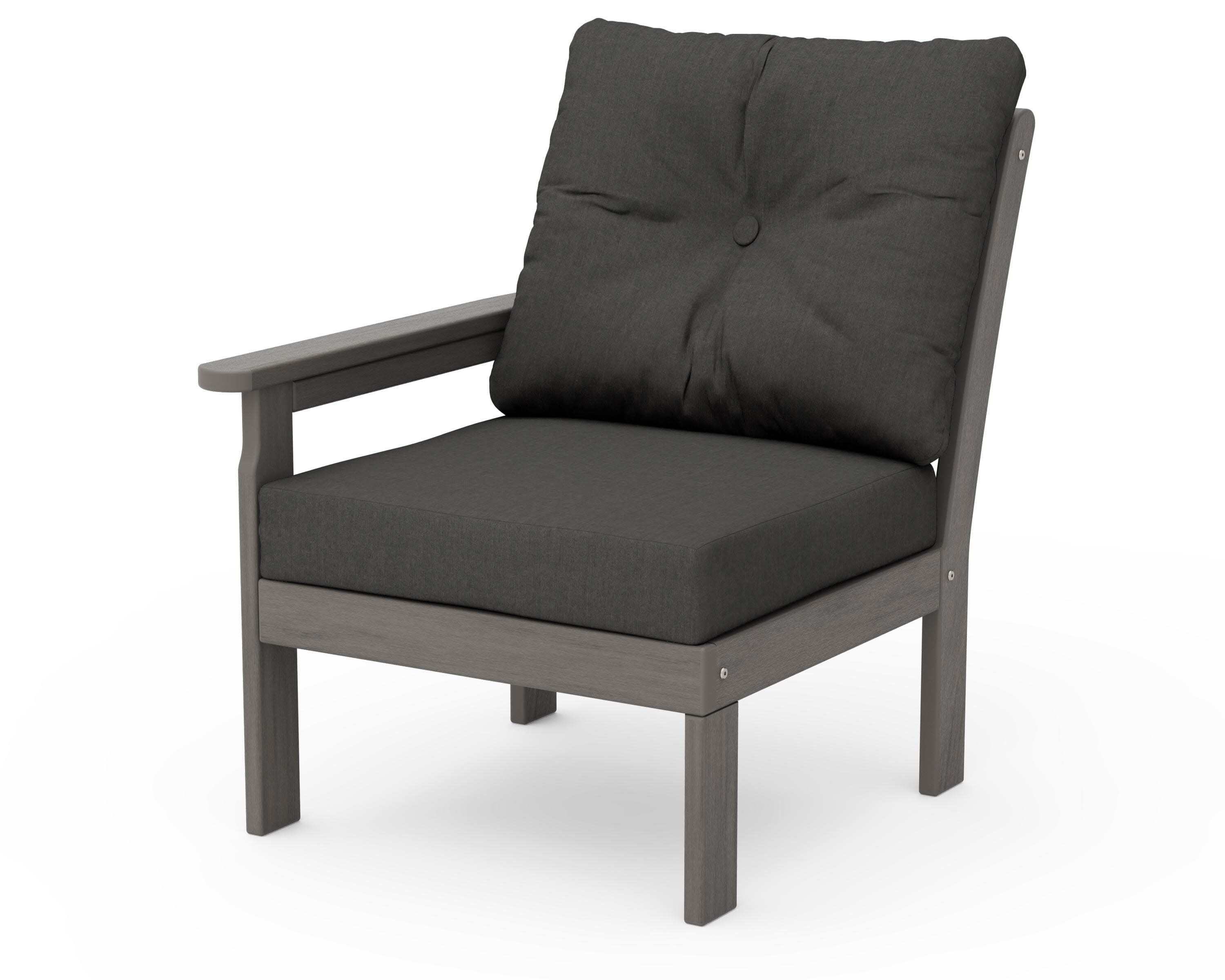 Vineyard Modular Left Arm Chair in Driftwood / Spectrum Carbon