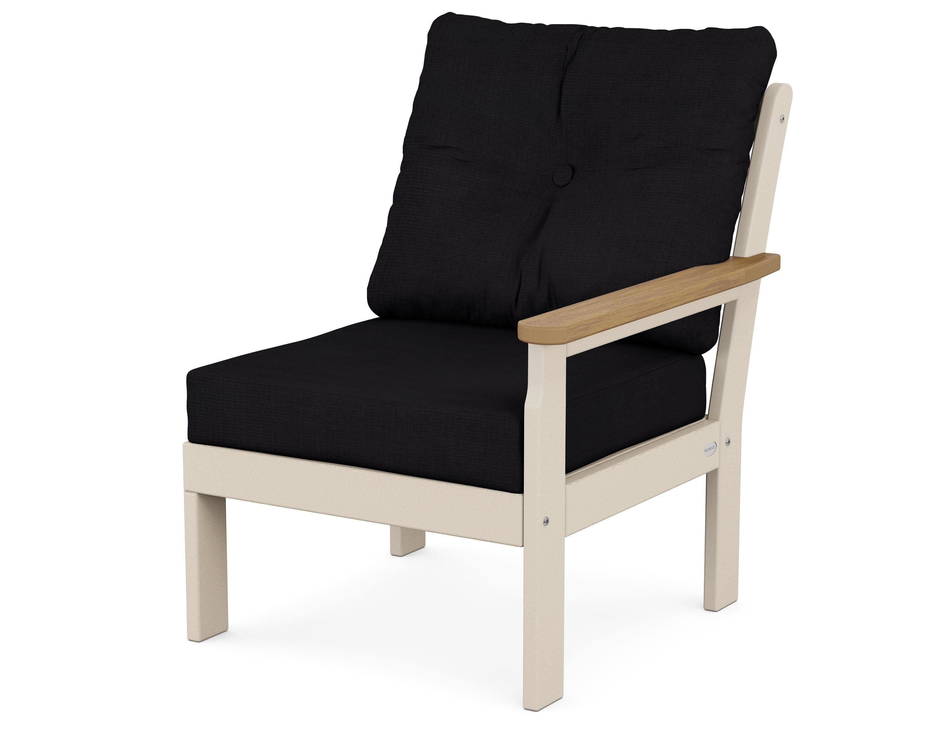Vineyard Modular Right Arm Chair in Sand / Natural / Midnight Linen
