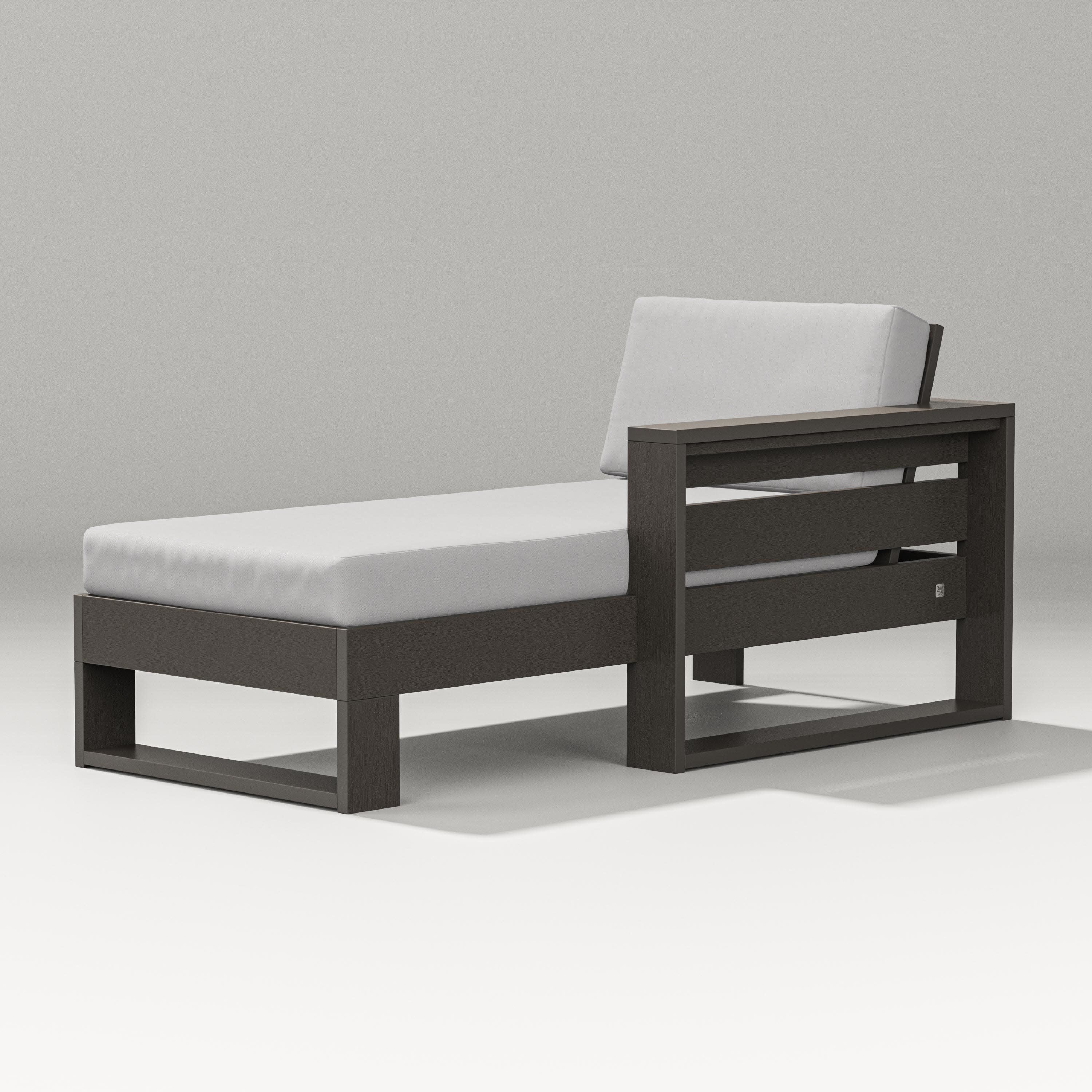Latitude Modular Right Arm Chaise in Vintage Coffee / Diamond in the Rough