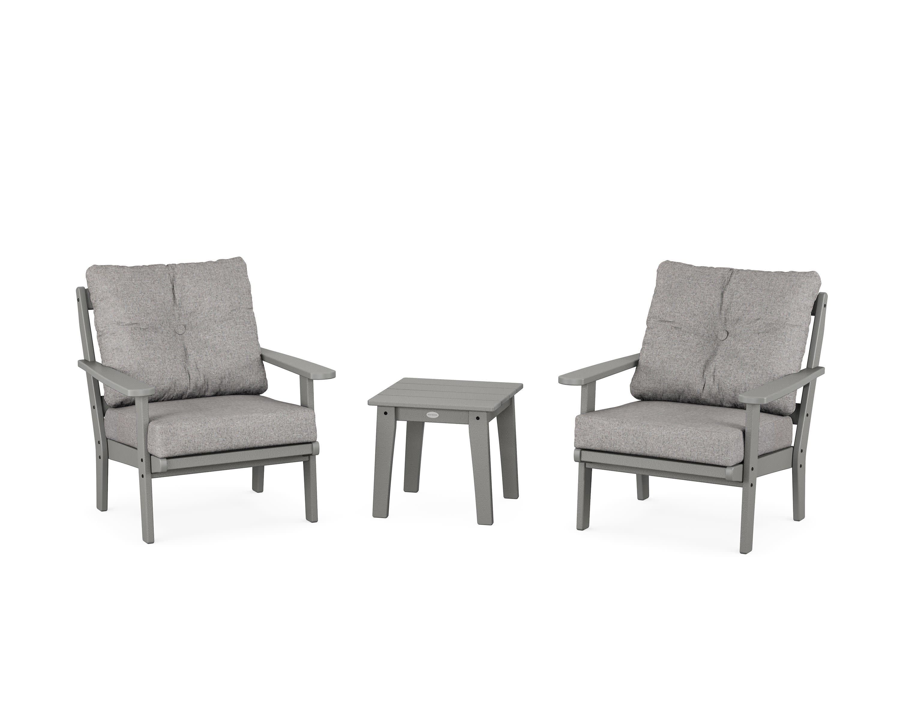 Mission 3-Piece Deep Seating Set in Slate Grey / Grey Mist