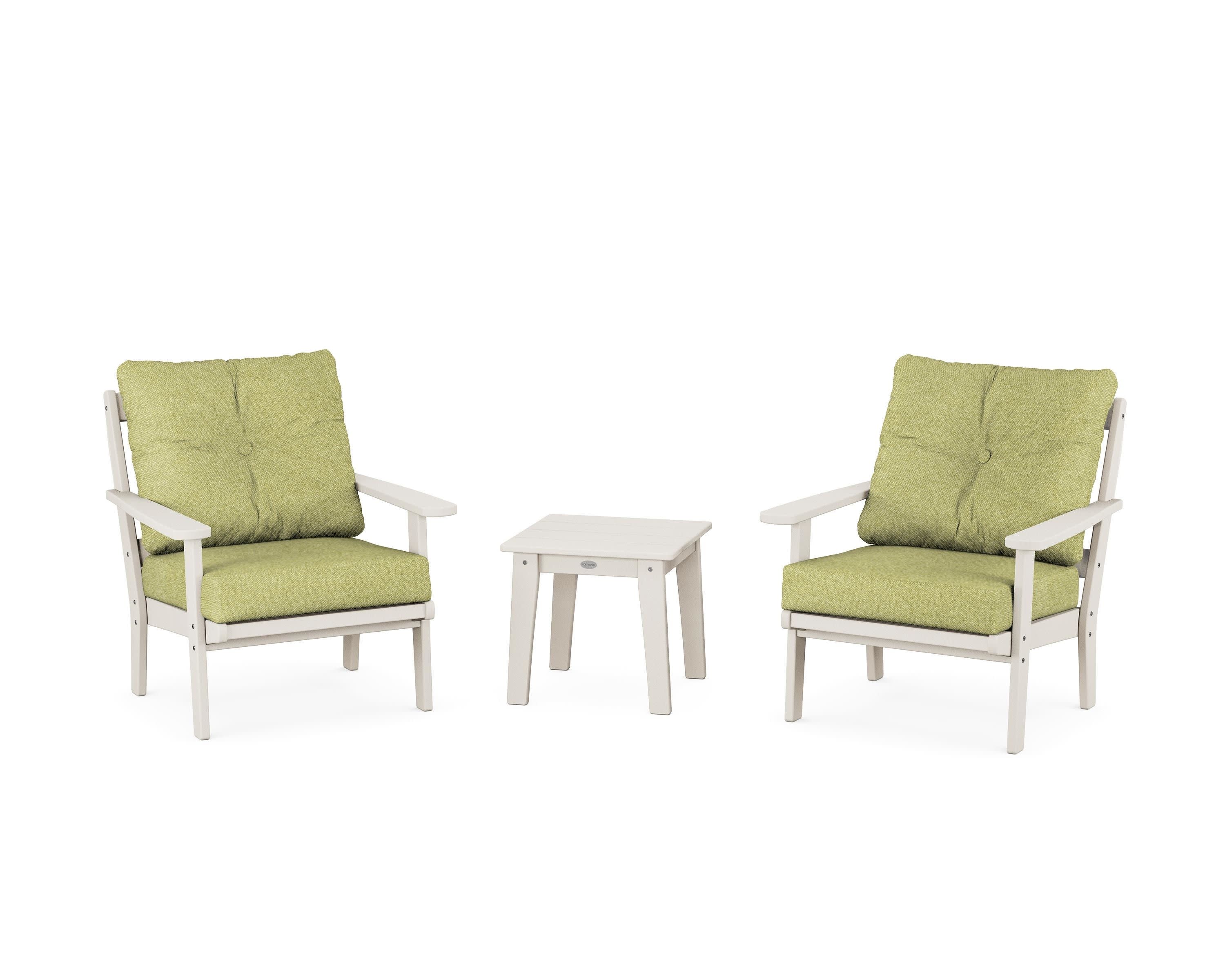 Mission 3-Piece Deep Seating Set in Sand / Chartreuse Boucle