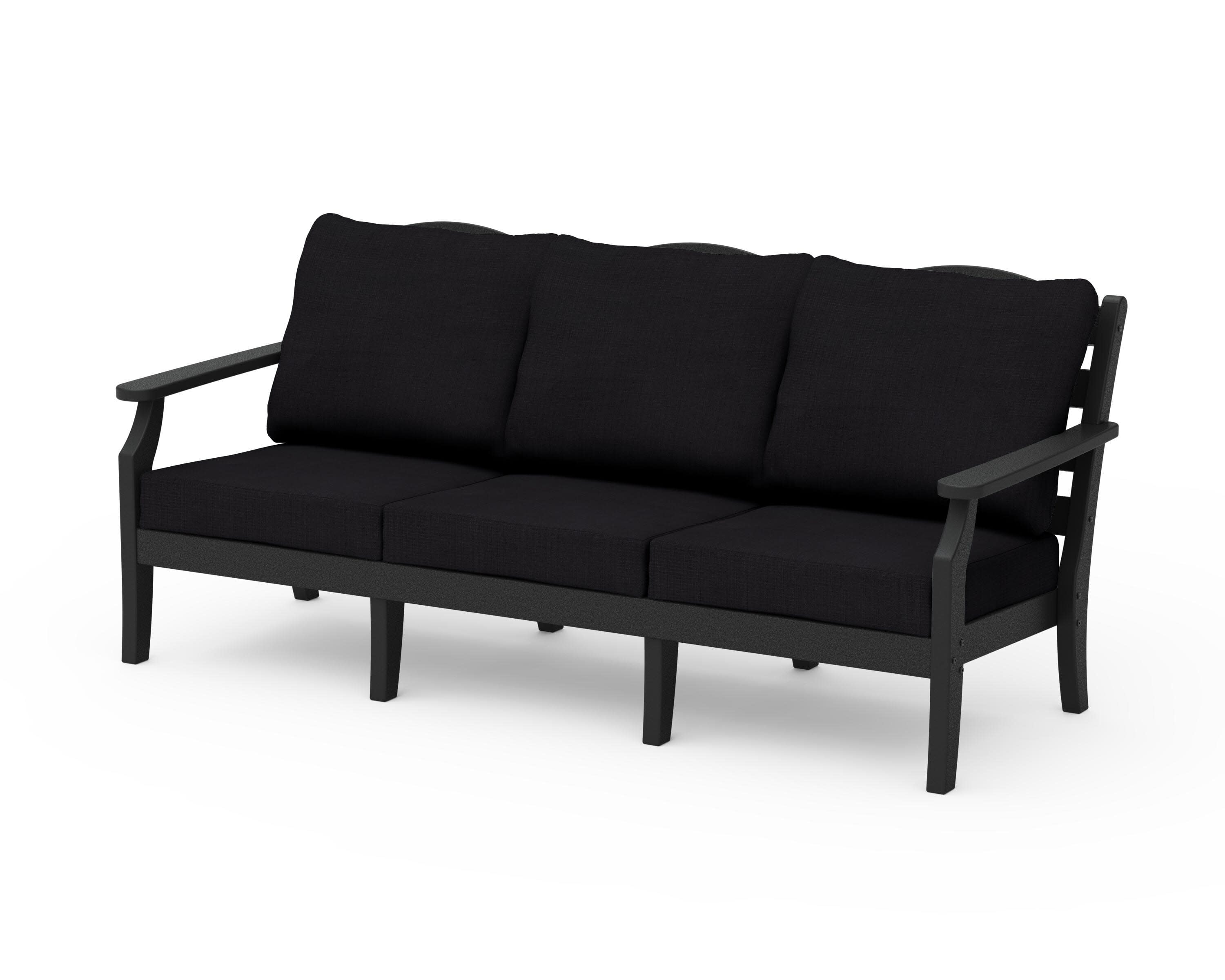 Savannah Deep Seating Sofa in Black / Midnight Linen