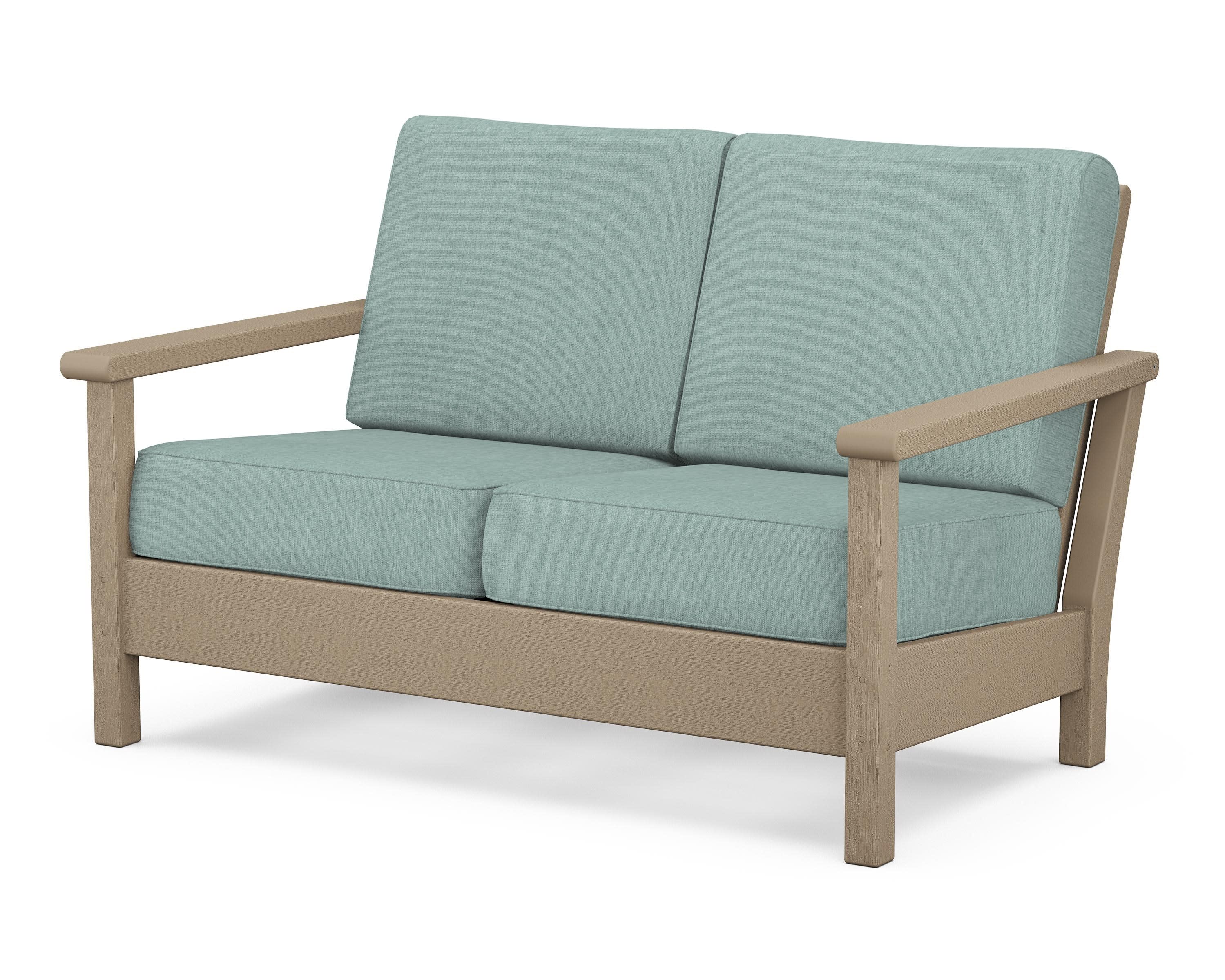 Harbour Deep Seating Loveseat in Vintage Sahara / Glacier Spa