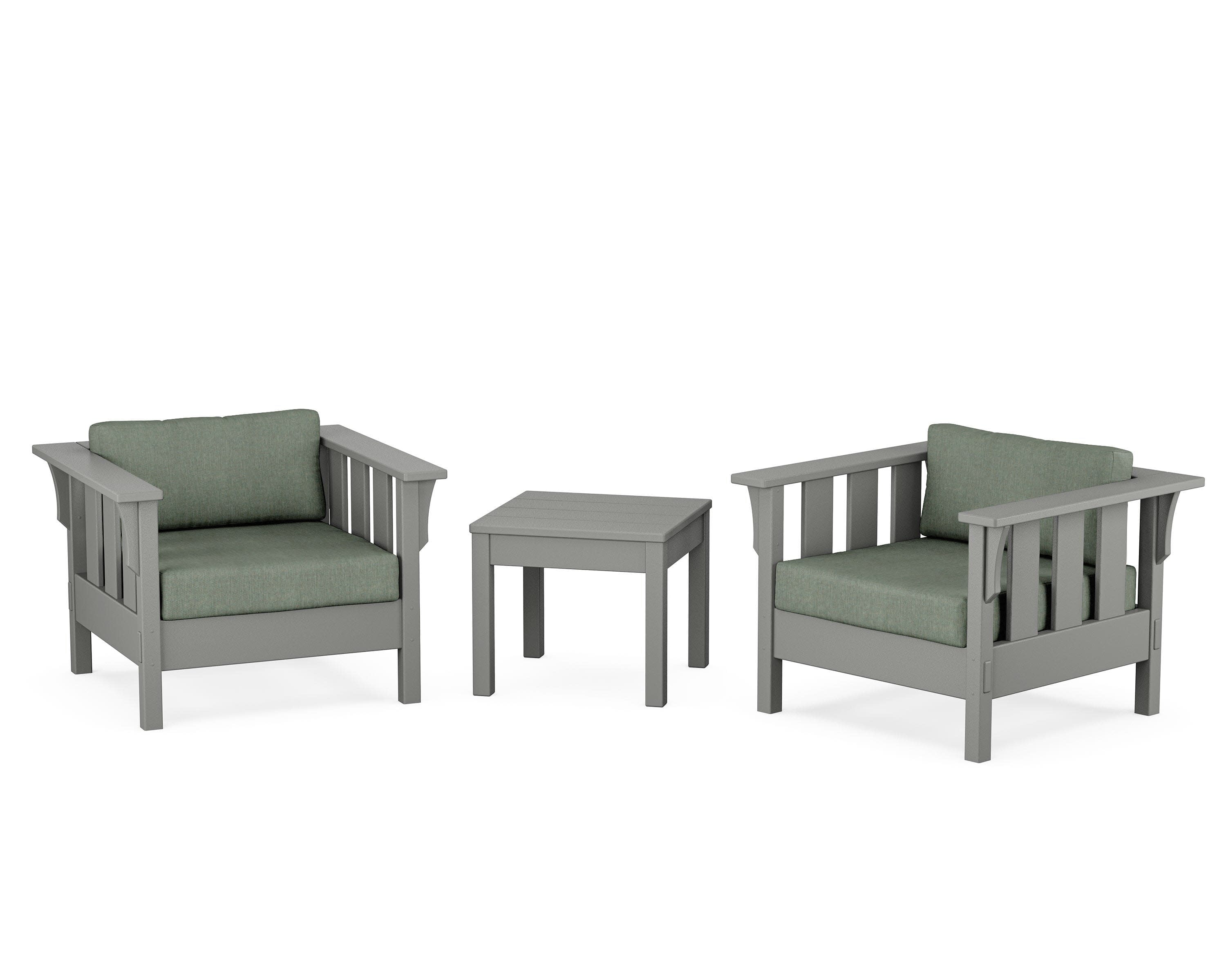 Acadia 3-Piece Deep Seating Set in Slate Grey / Cast Sage