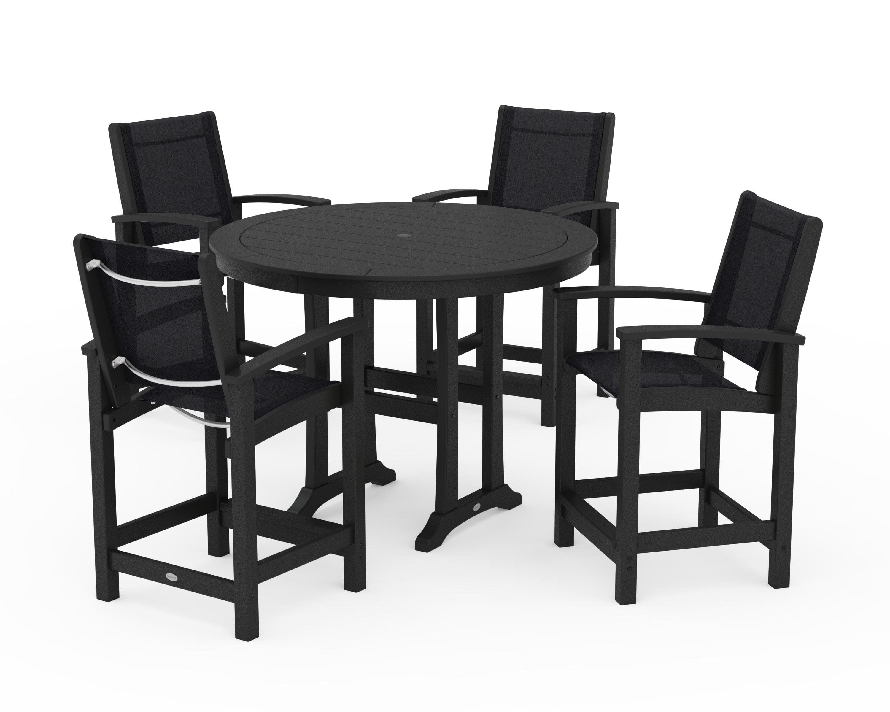 Coastal 5-Piece Counter Set in Black / Black Sling