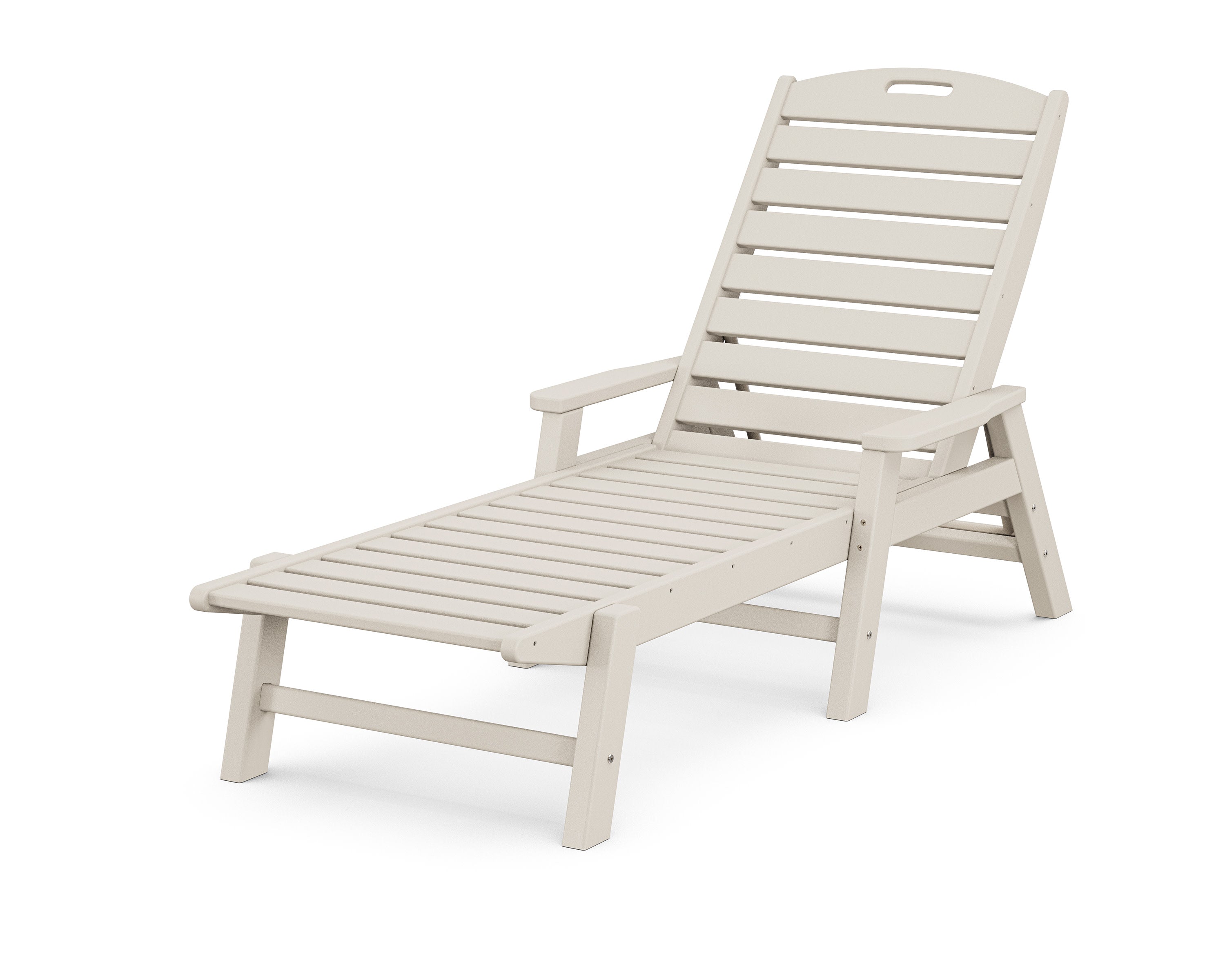 Nautical Chaise with Arms in Sand