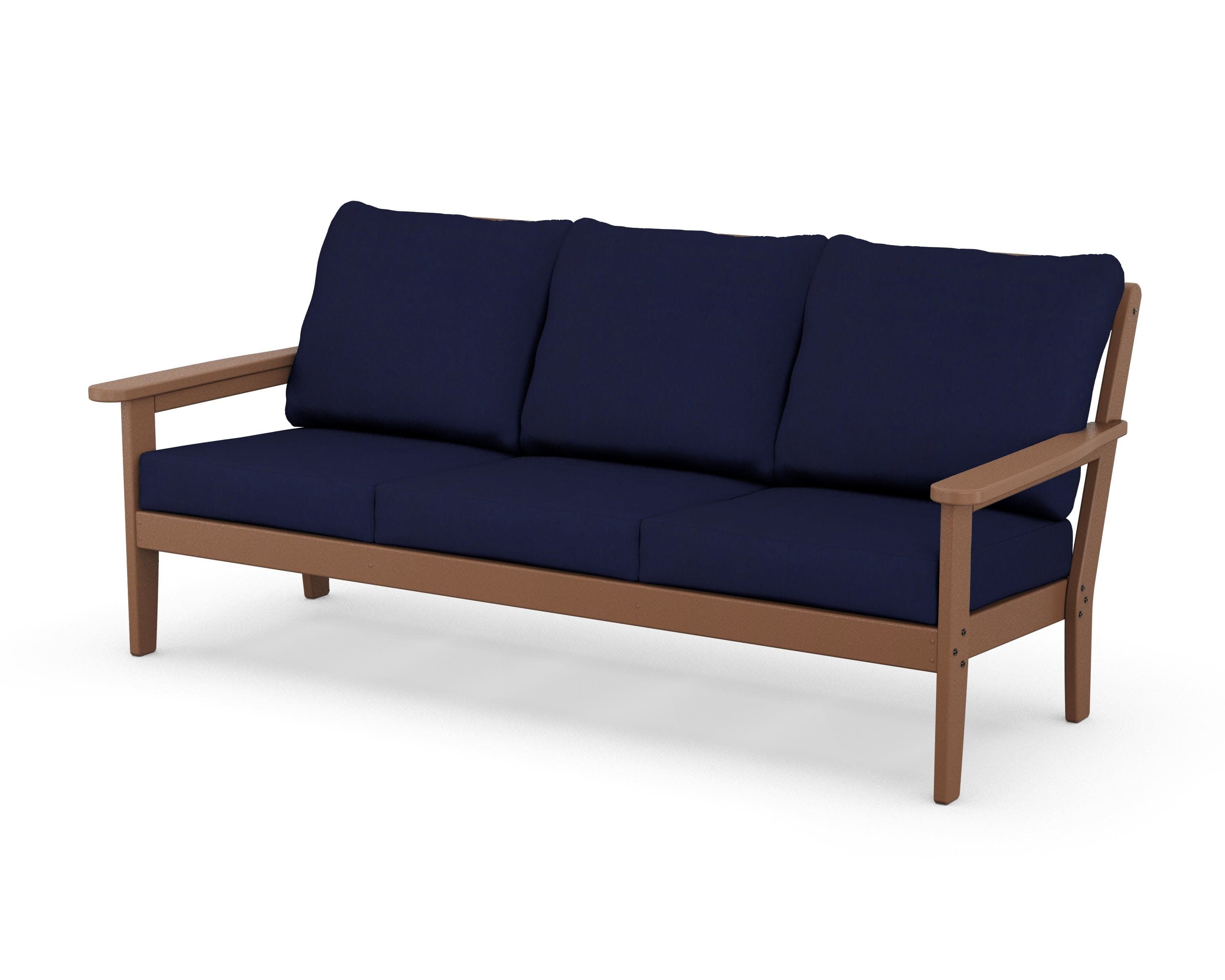 Cottage Deep Seating Sofa in Teak / Navy