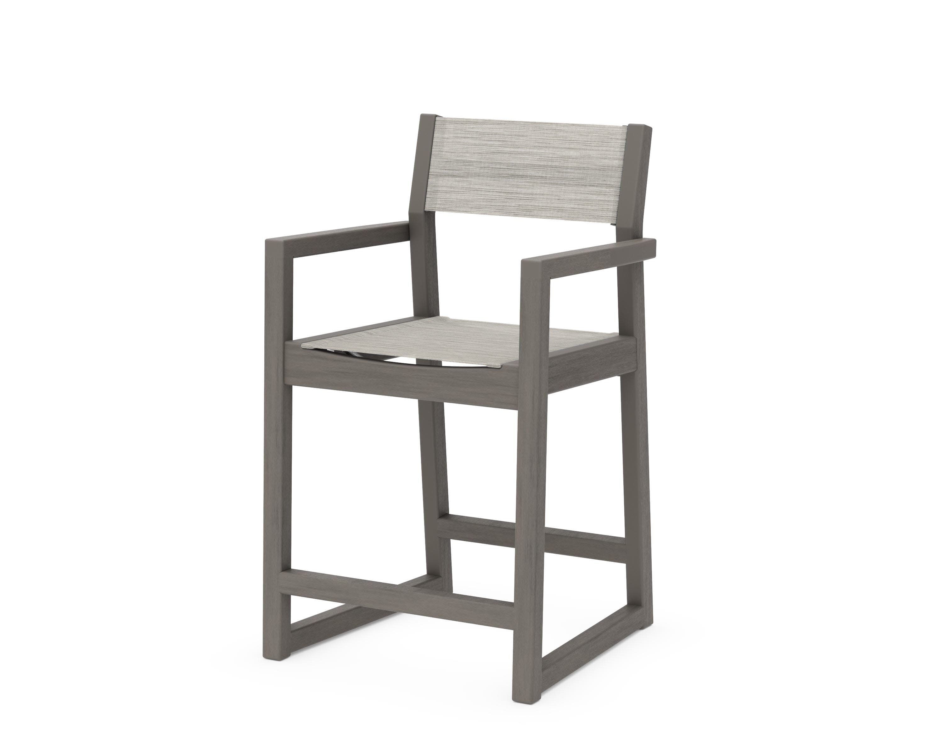 EDGE Sling Counter Arm Chair in Driftwood / Birch Sling