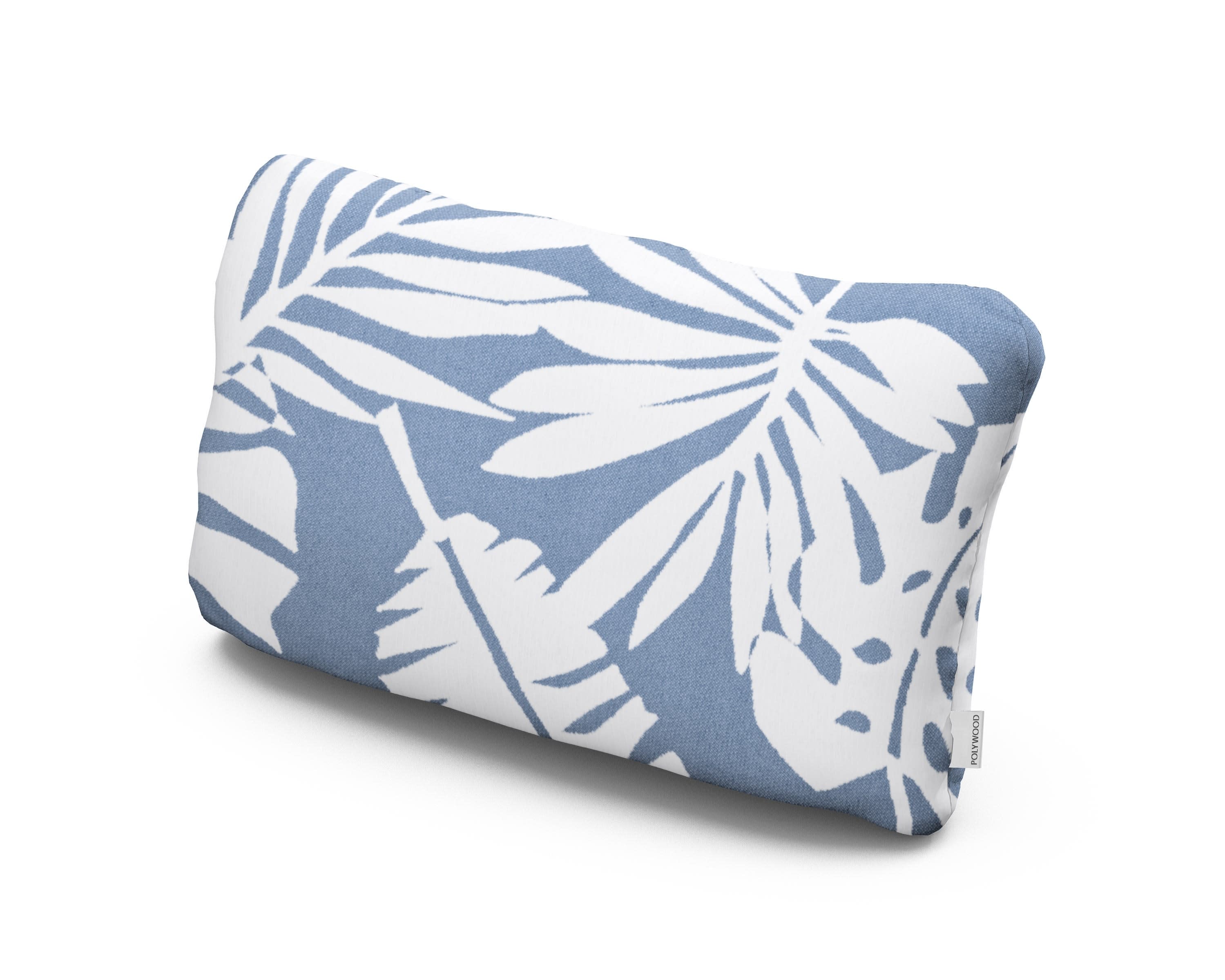 Outdoor Lumbar Pillow in Leaf Sky Blue