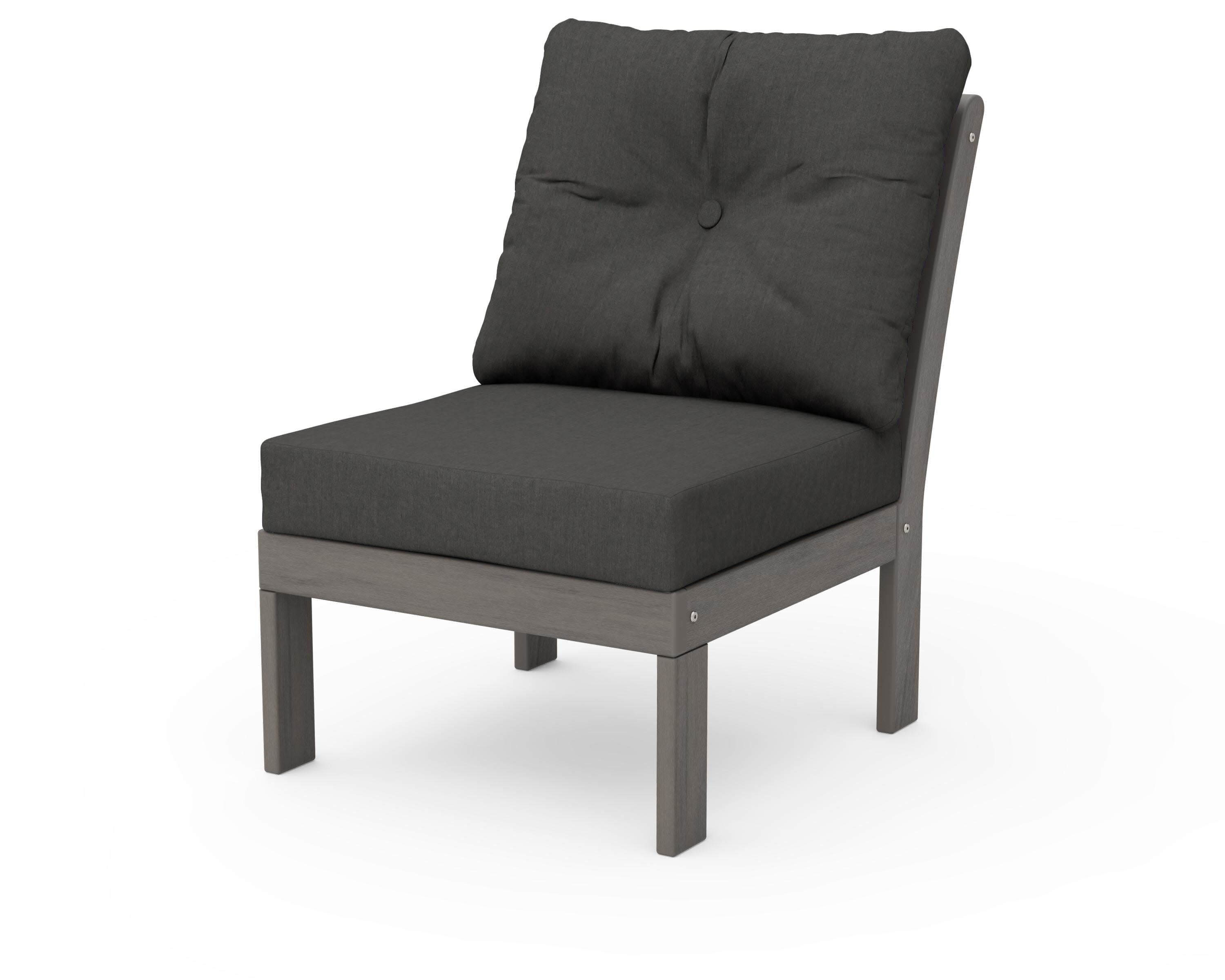 Vineyard Modular Armless Chair in Driftwood / Spectrum Carbon