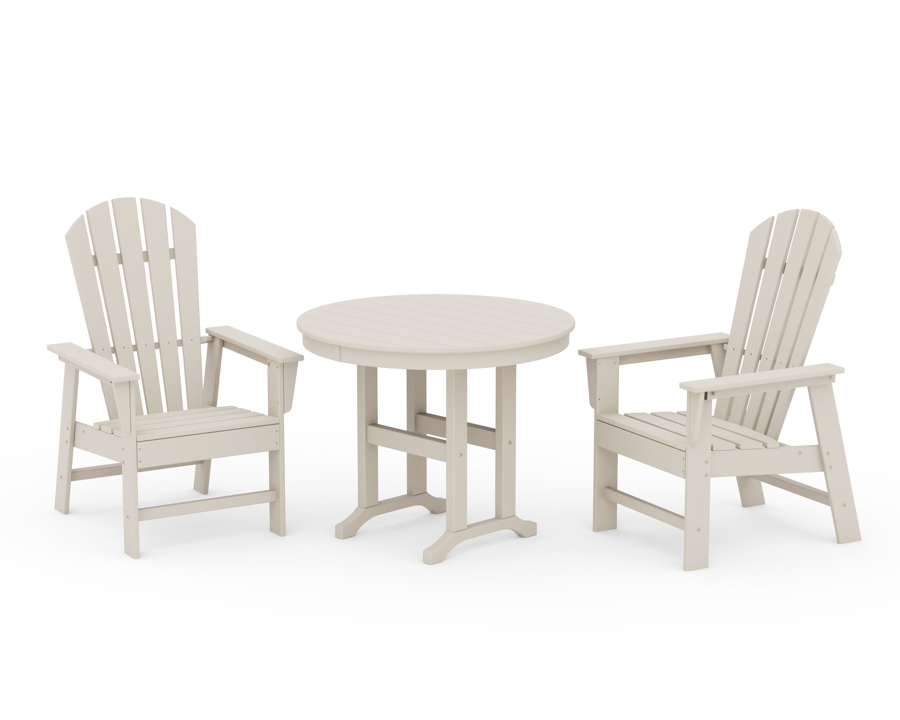South Beach 3-Piece Round Farmhouse Dining Set in Sand