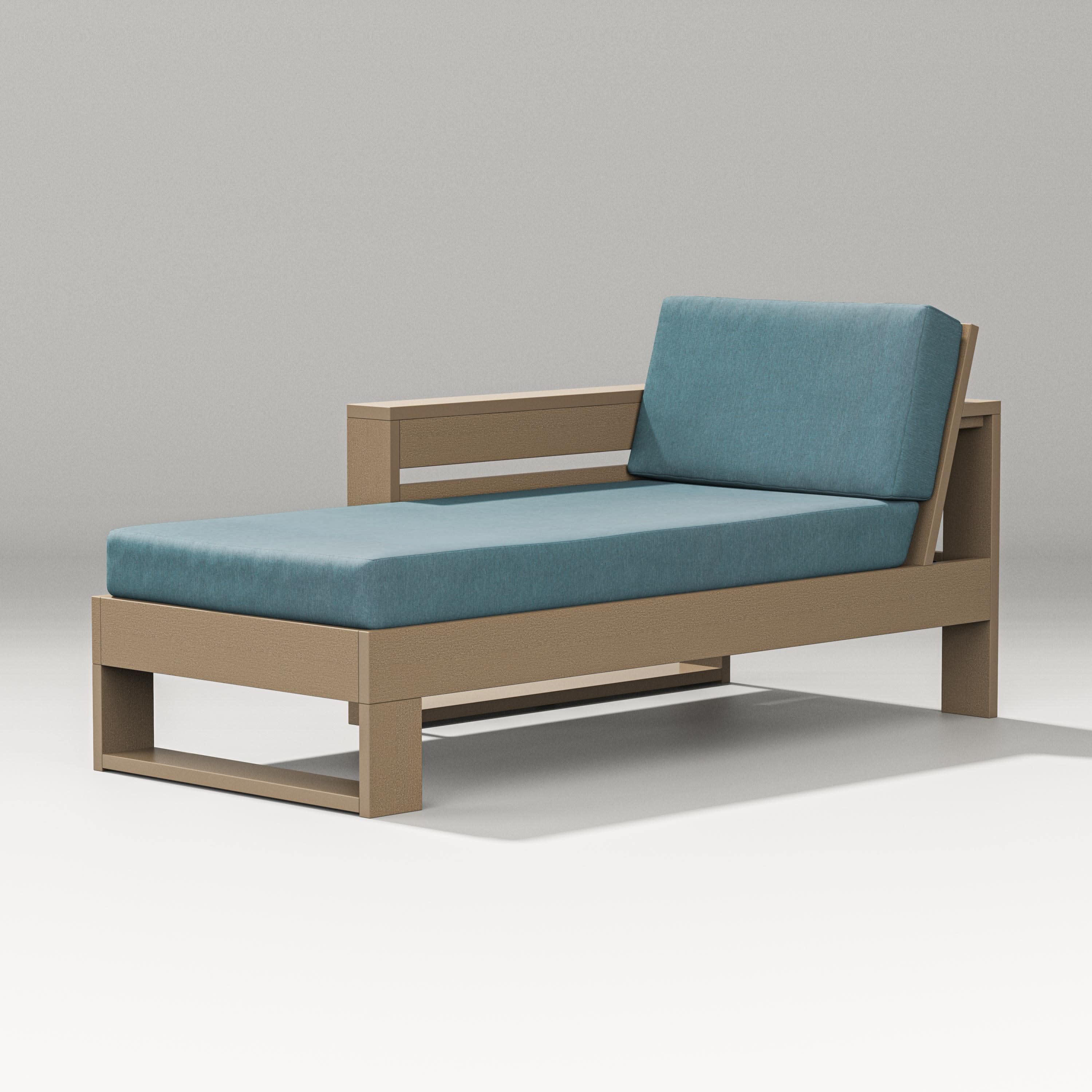 Latitude Modular Left Arm Chaise in Vintage Sahara / Ocean Teal