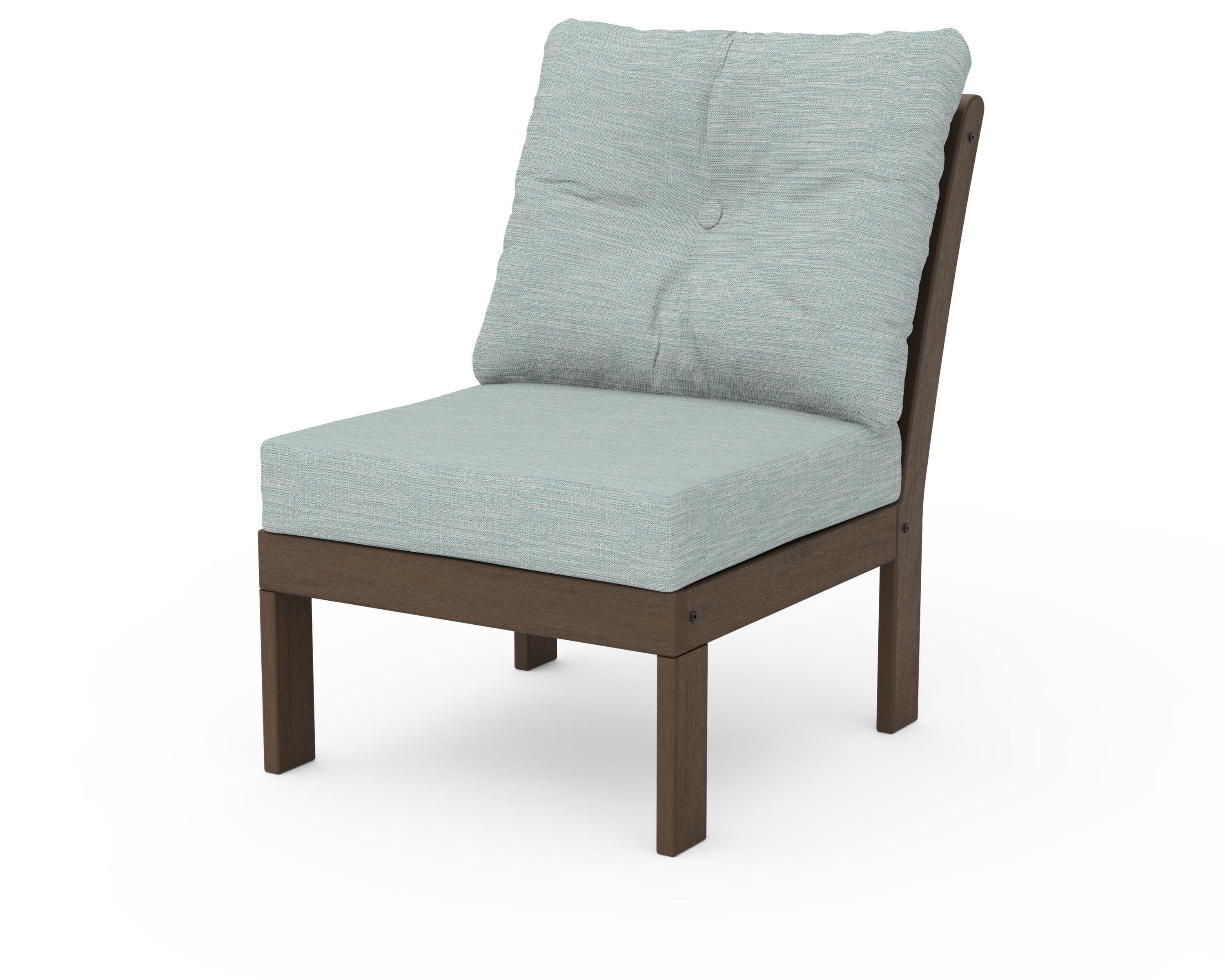 Vineyard Modular Armless Chair in Kona / Soothe Mist