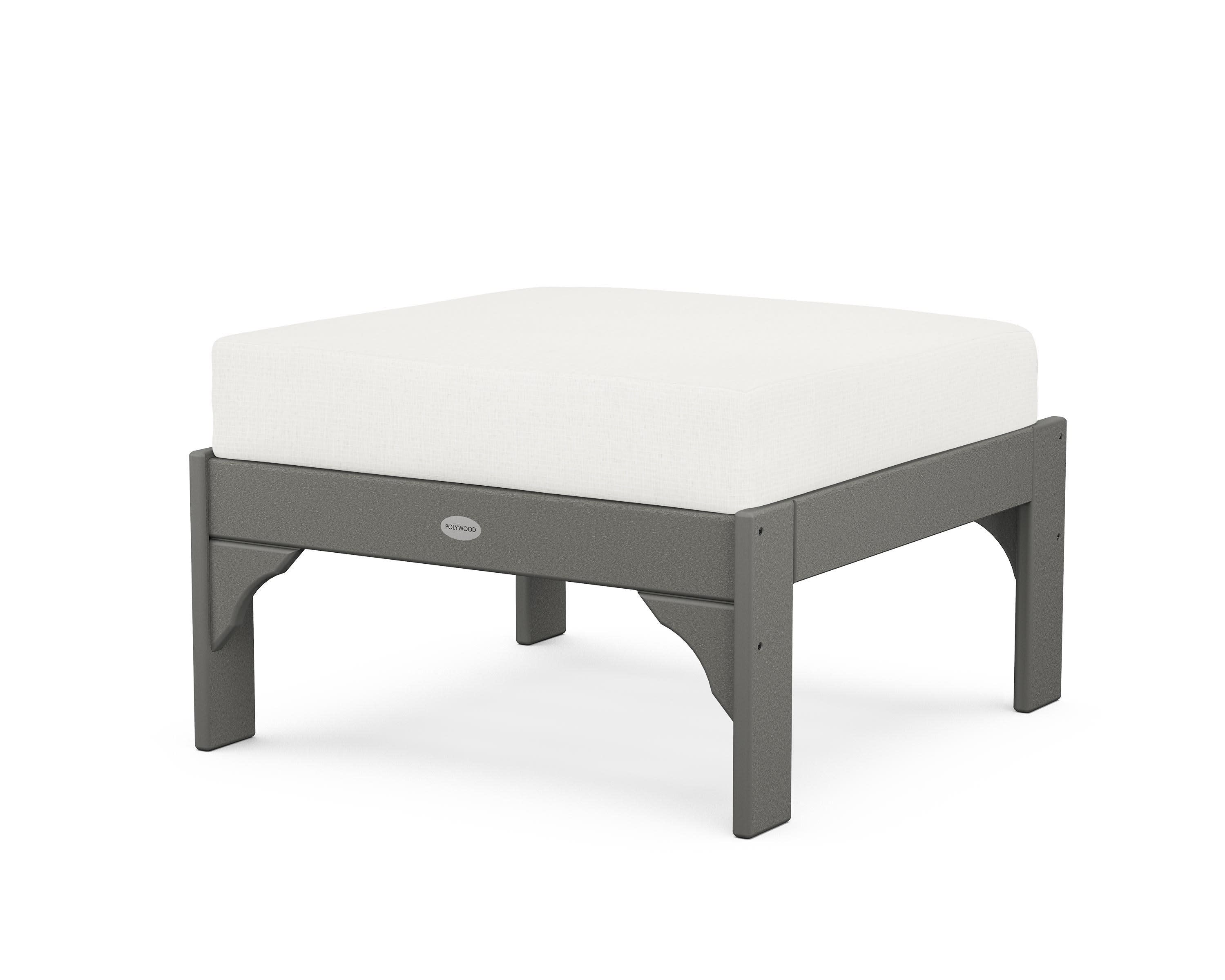 Vineyard Deep Seating Ottoman in Slate Grey / Natural Linen