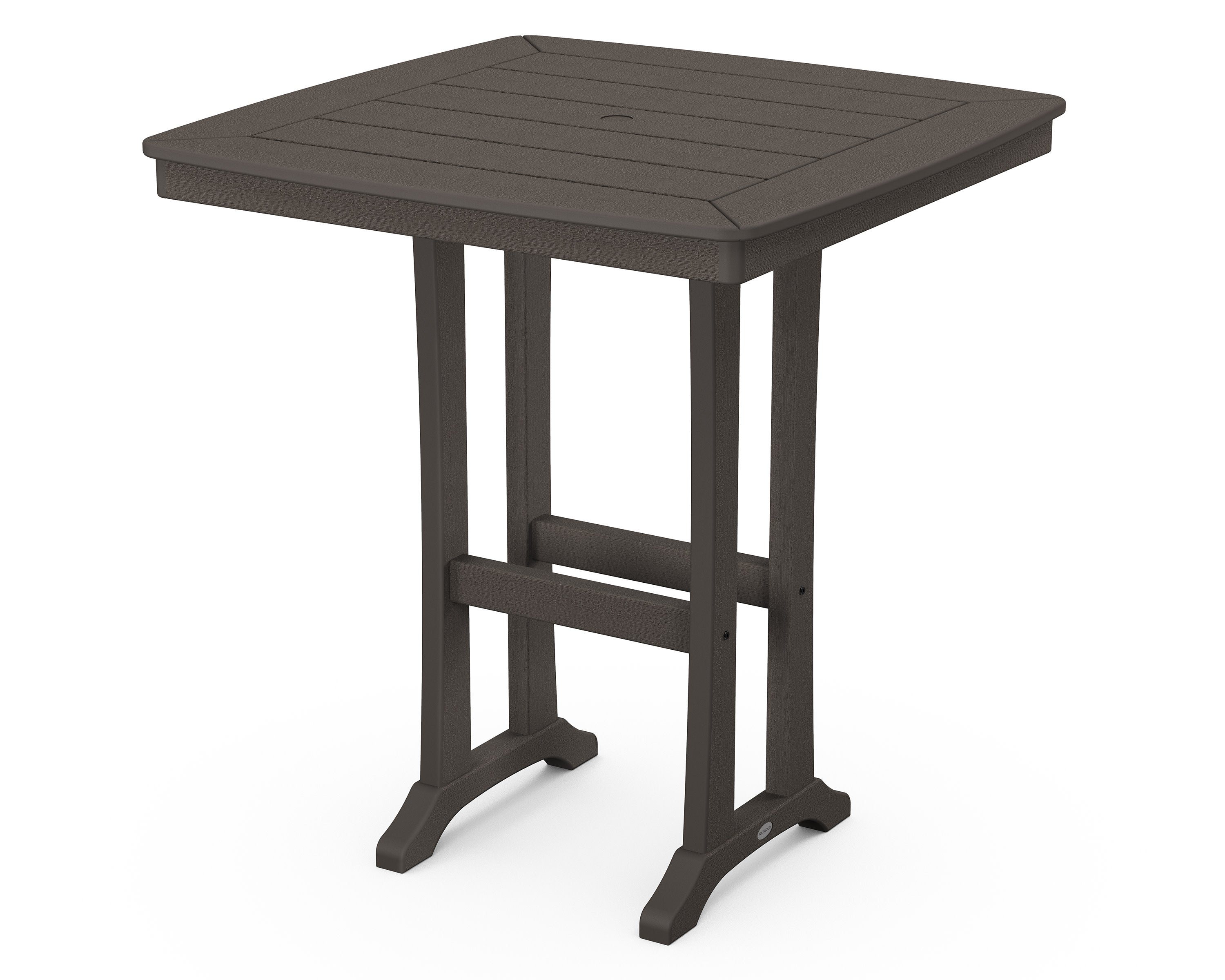Nautical Trestle 37" Bar Table in Vintage Coffee